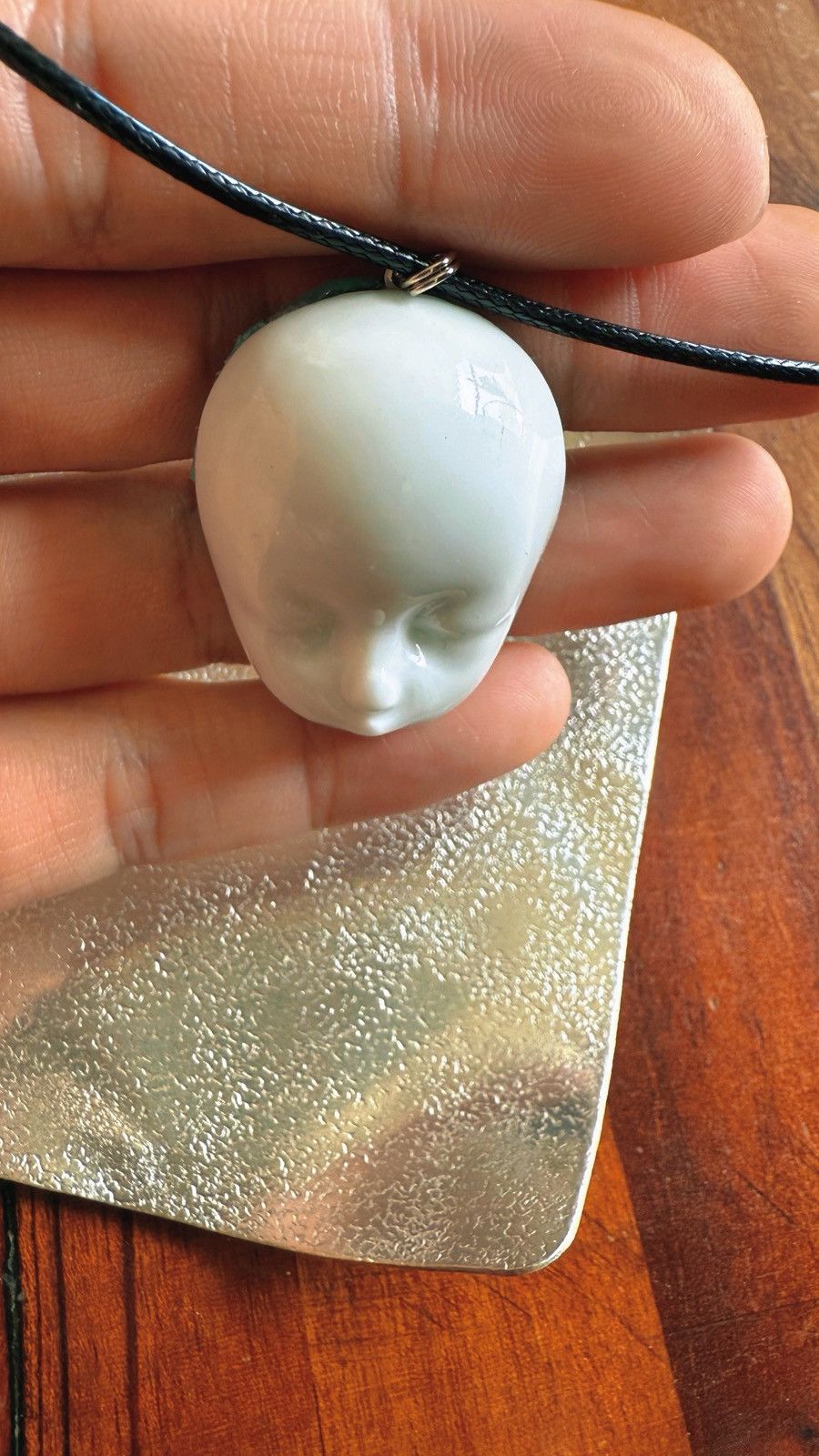 Other Porcelain Baby Face Pendant Necklace – Gothic & Artistic Size ONE SIZE - 5 Thumbnail