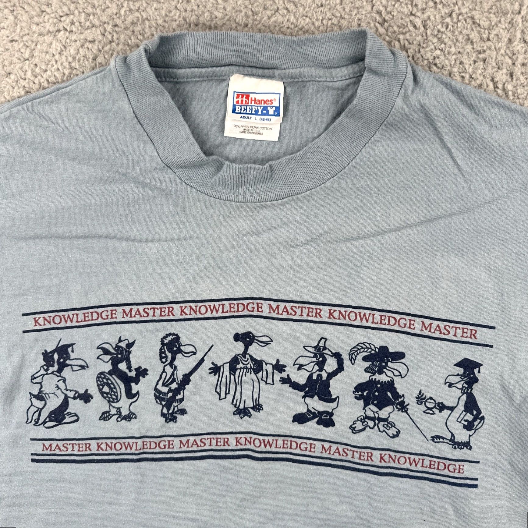 Hanes VINTAGE Hanes Beefy-T Blue L Short Sleeve T Shirt USA Made 90s 1996 National Champs Mens Size US L / EU 52-54 / 3 - 4 Thumbnail