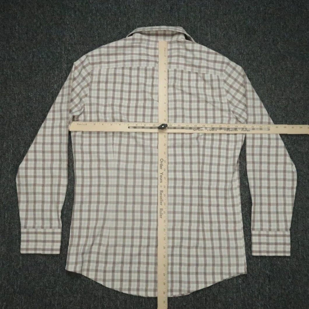 Mizzen+Main Mizzen+Main Shirt Mens M Brown Plaid Button-Up Slim Fit Casual Long Sleeve Beige Xs S? Size US M / EU 48-50 / 2 - 5 Thumbnail