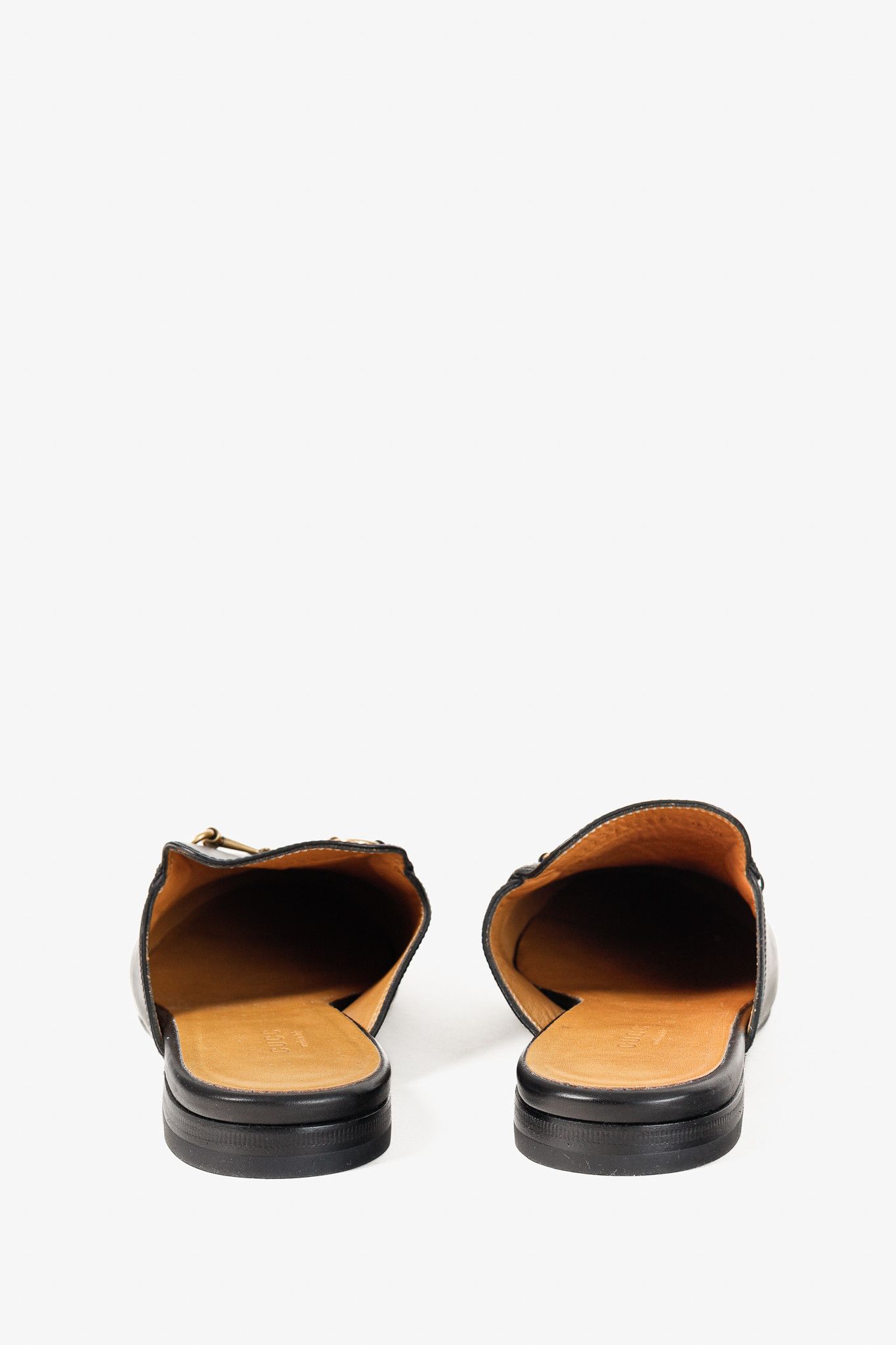 Gucci Gucci Princetown Gold Horsebit Black Leather Slipper Mule Size US 9 / IT 39 - 3 Thumbnail