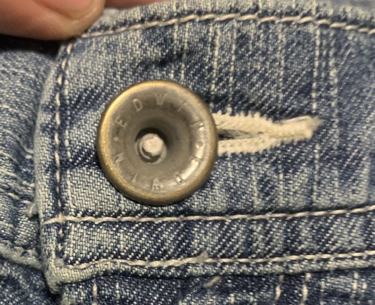 Edwin Vintage Edwin Work 503 Blue Trip Straight Jeans Distressed Size US 38 / EU 54 - 8 Thumbnail