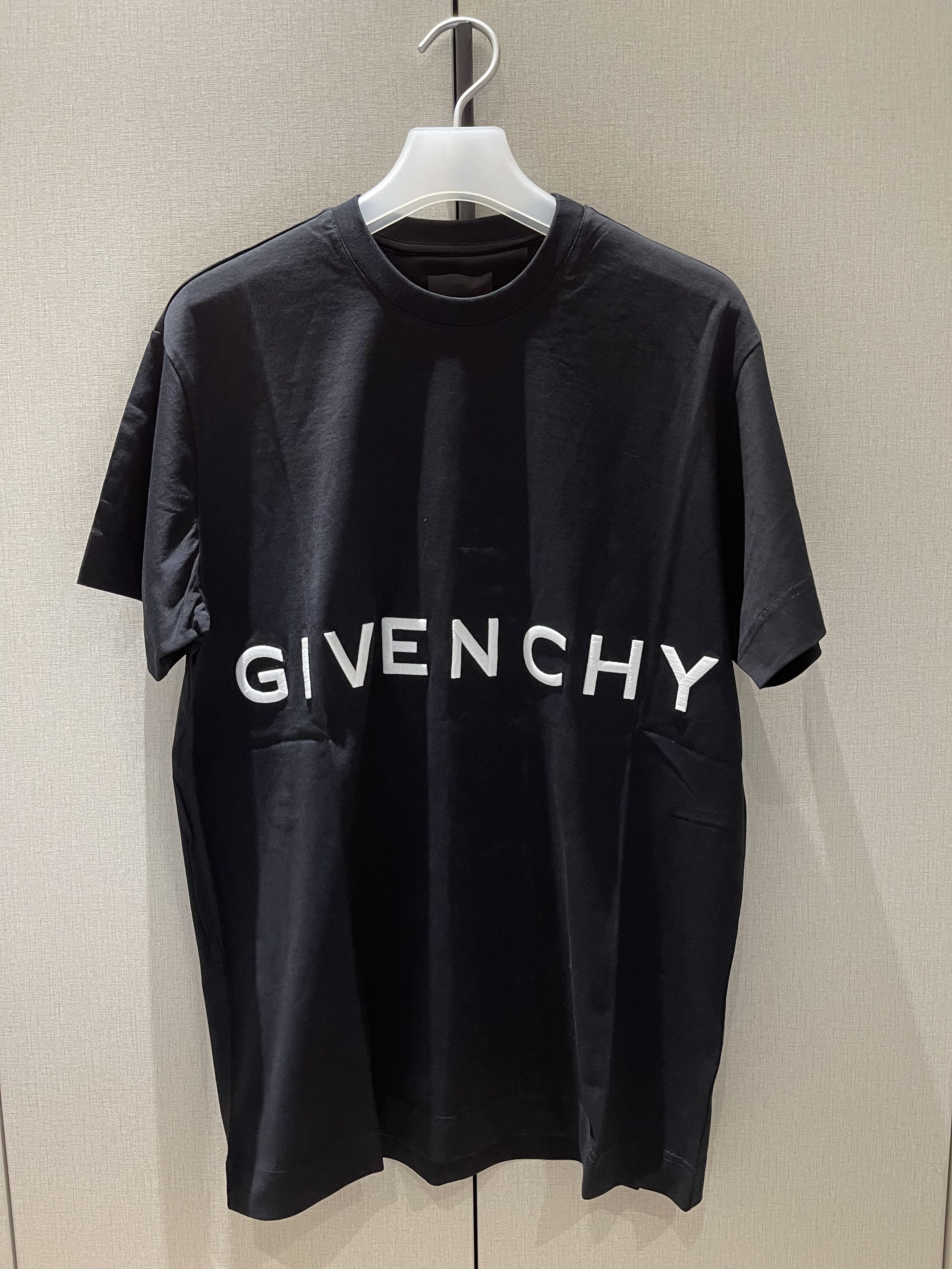 image of Givenchy 4G Embroidery T Shirt in Black, Men's (Size XS)