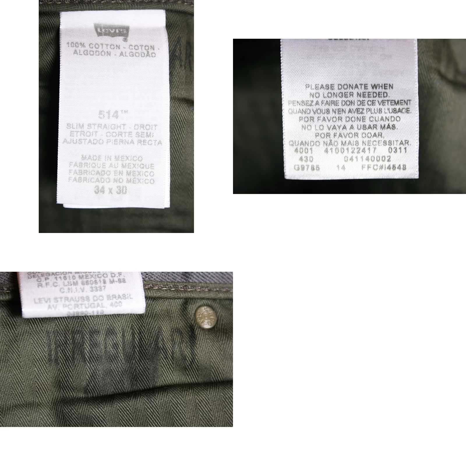 Levi's LEVI'S 514 Slim Straight 6-Pocket Denim Jeans Gray 34x30 Regular Men Jeans Size US 34 / EU 50 - 8 Thumbnail