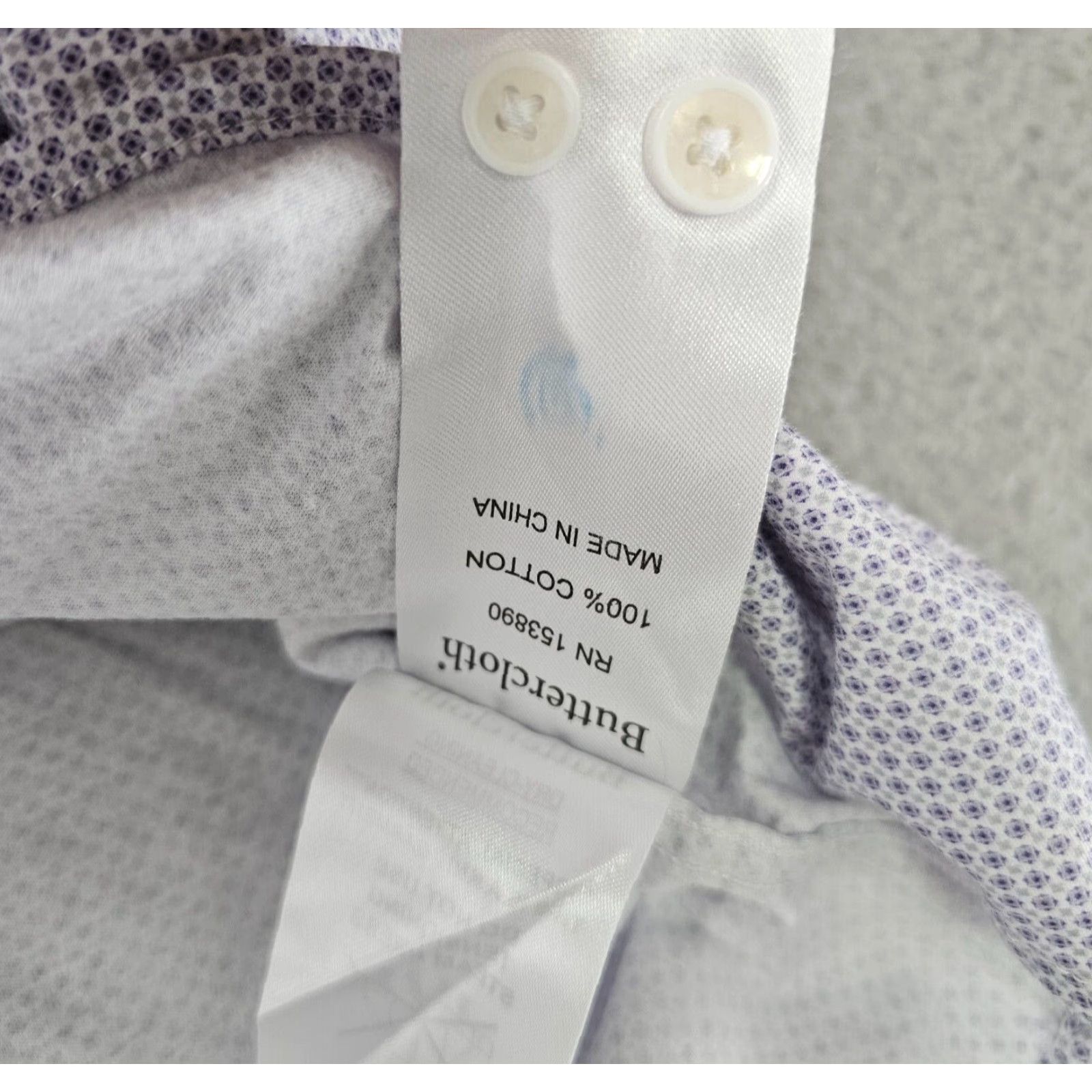 Vintage Buttercloth Shirt Mens XL Purple Regular Geometric Cotton Long Sleeve Button-Up Size US XL / EU 56 / 4 - 5 Thumbnail