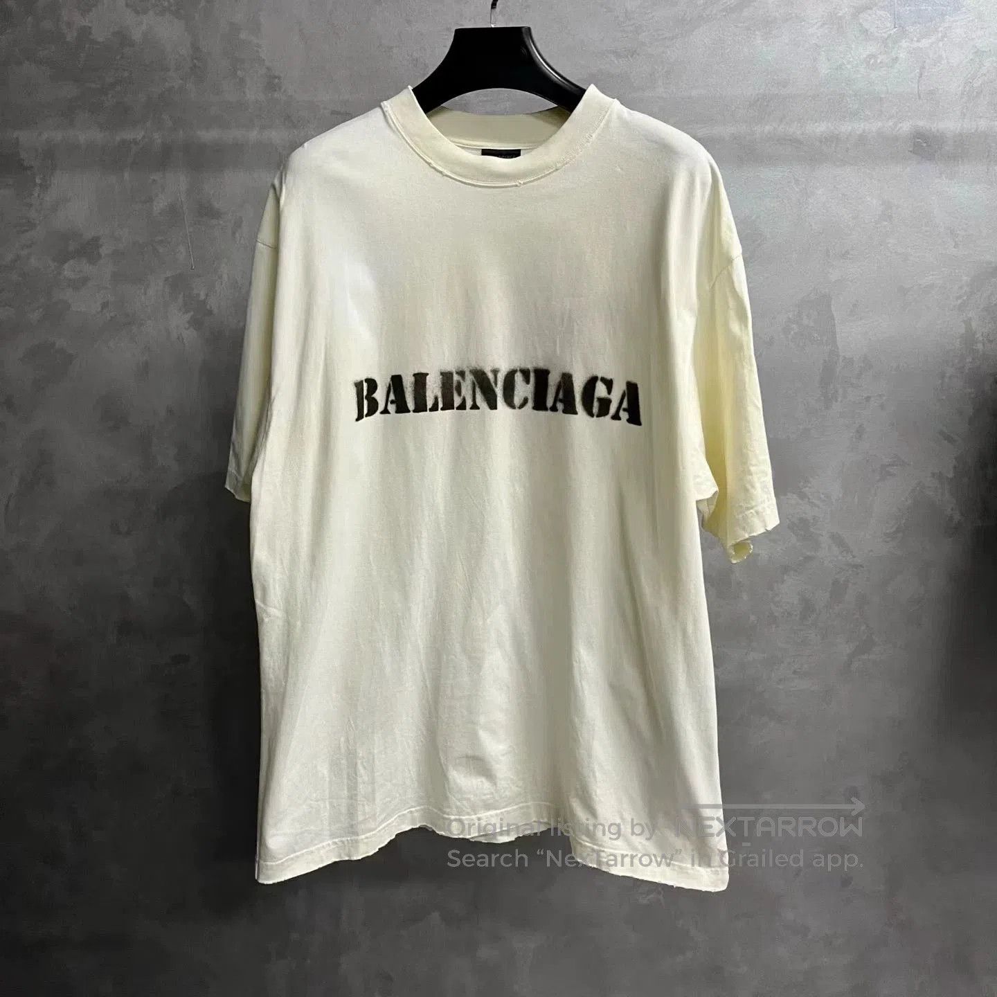 Balenciaga Balenciaga White Letter Distressed Short Sleeve T. Size US XL / EU 56 / 4 - 1 Thumbnail