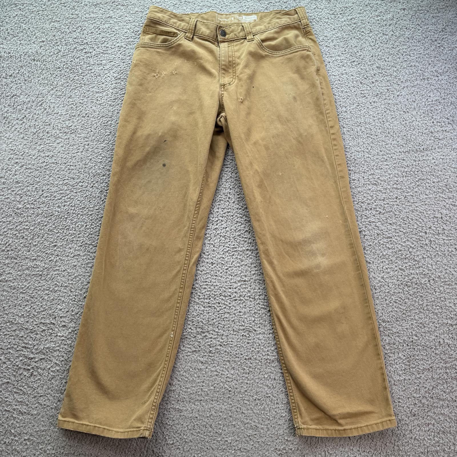 Carhartt Carhartt Rugged Flex Relaxed Fit Canvas Work Pants 32x30 Tan Size US 32 / EU 48 - 1 Thumbnail