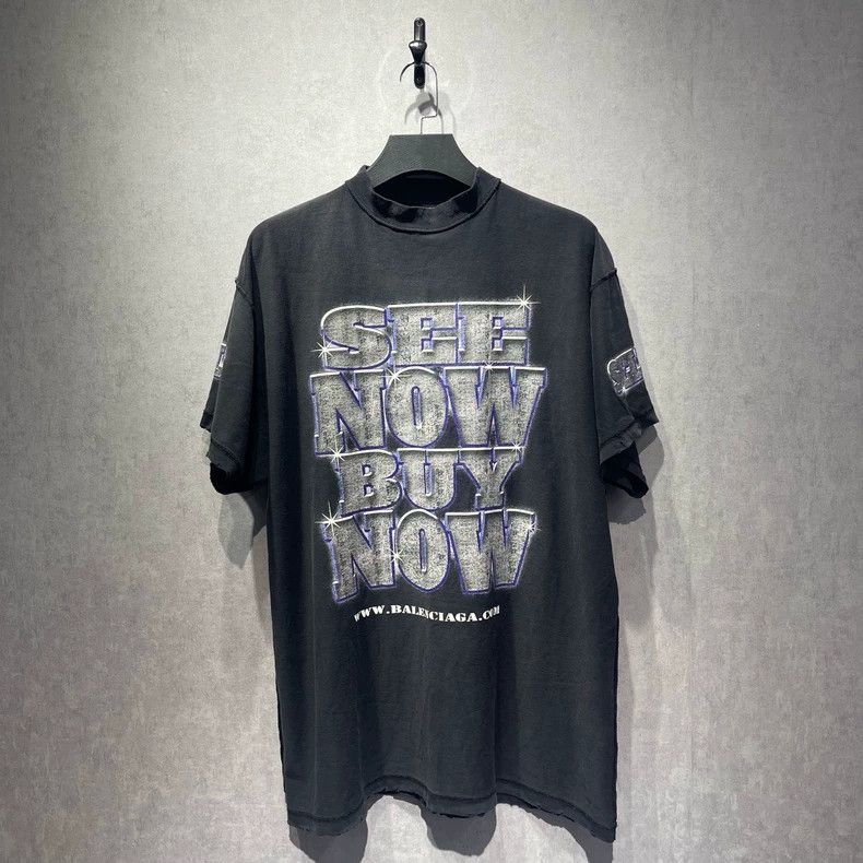 Balenciaga Balenciaga SS24 Letter Print Ripped Crew Neck T-Shirt 2502- Size US M / EU 48-50 / 2 - 1 Thumbnail