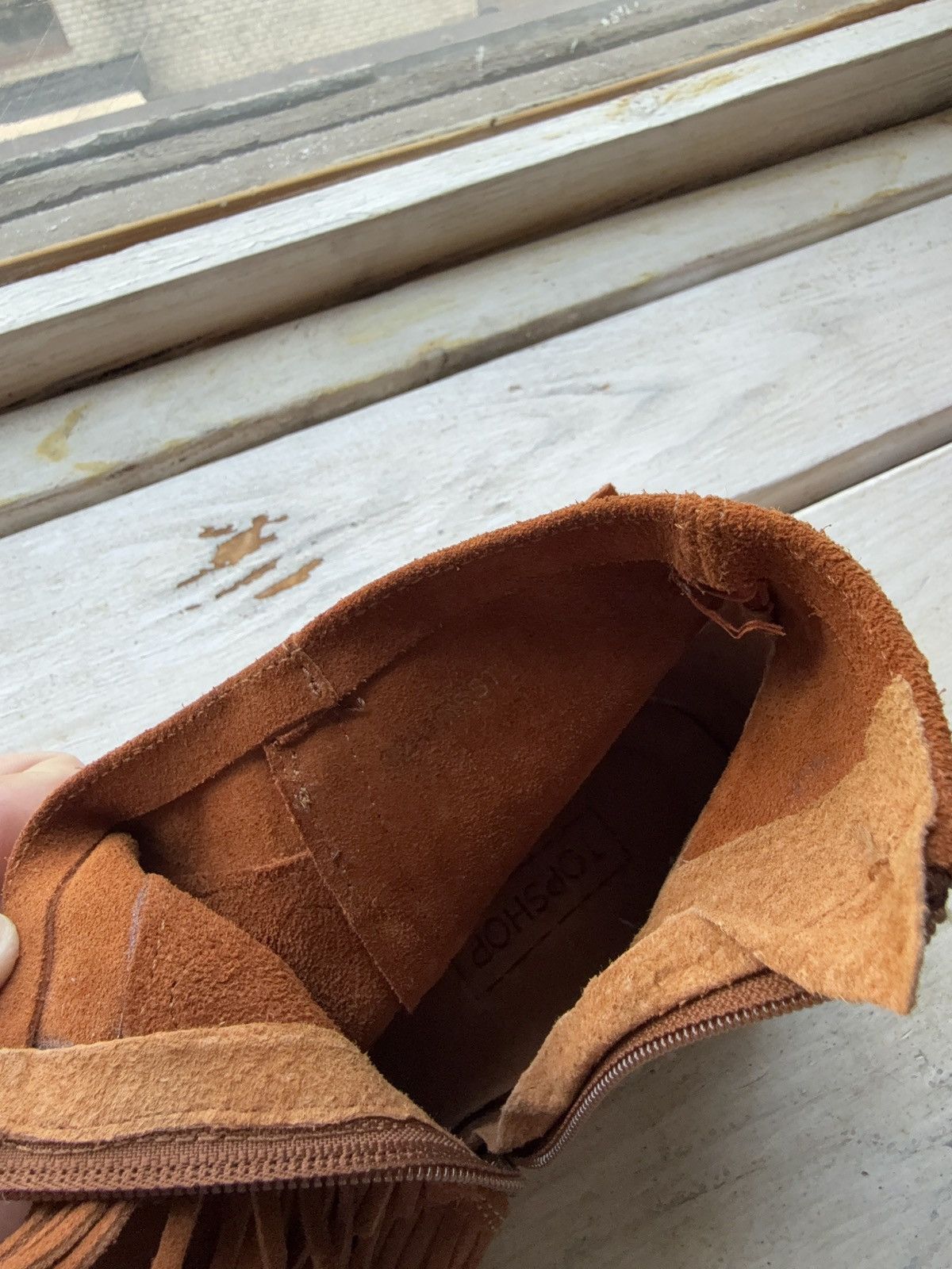 Made in Spain Suede Fringe Ankle Boots Western Cowgirl Style