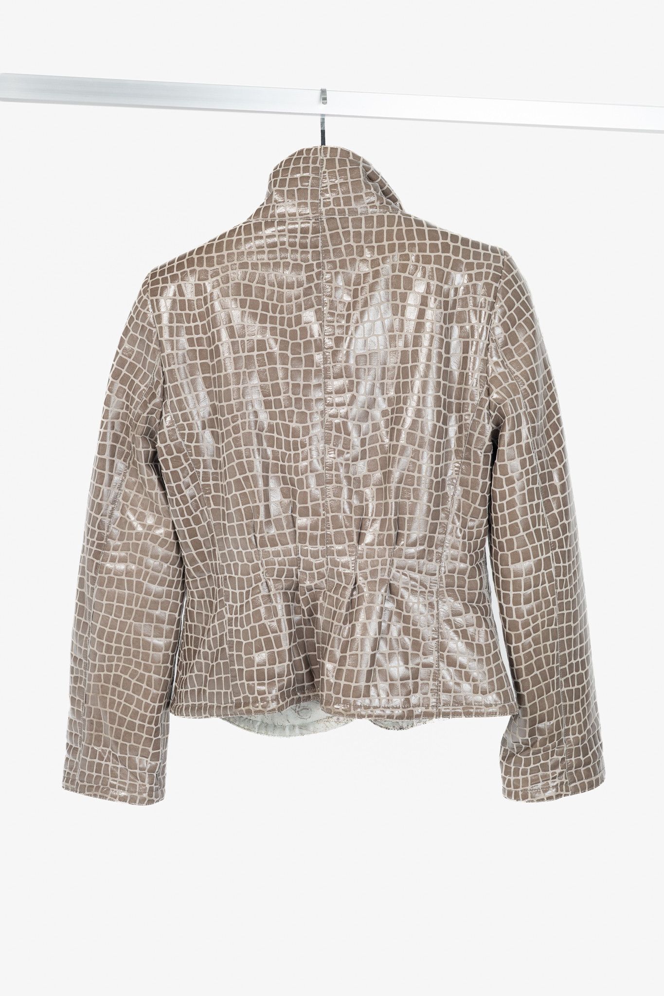 Giorgio Armani Giorgio Armani AW07 Runway Snakeskin-Pattern Leather Jacket Size S / US 4 / IT 40 - 2 Thumbnail