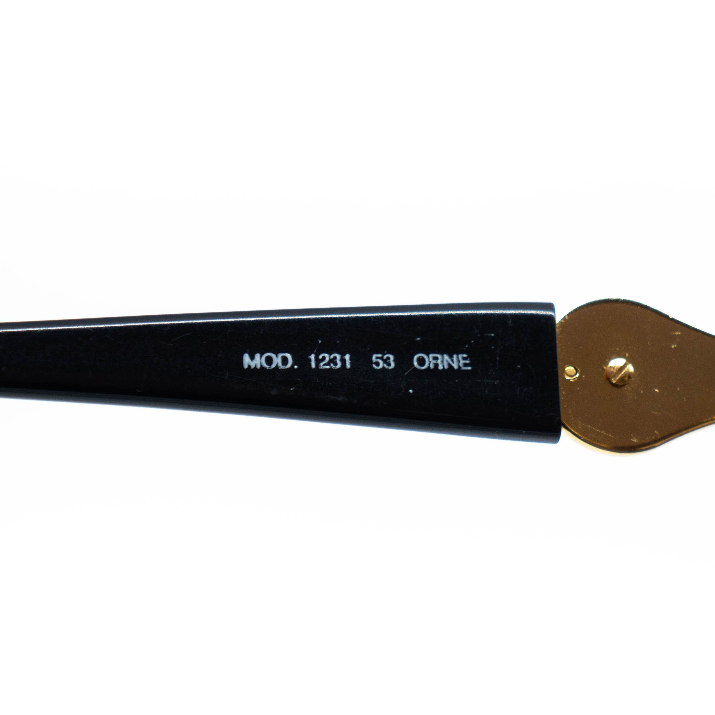 Versace × Vintage GIANNI VERSACE MOD 1231 Oval Gold Black Sunglasses Vintage Size ONE SIZE - 7 Thumbnail