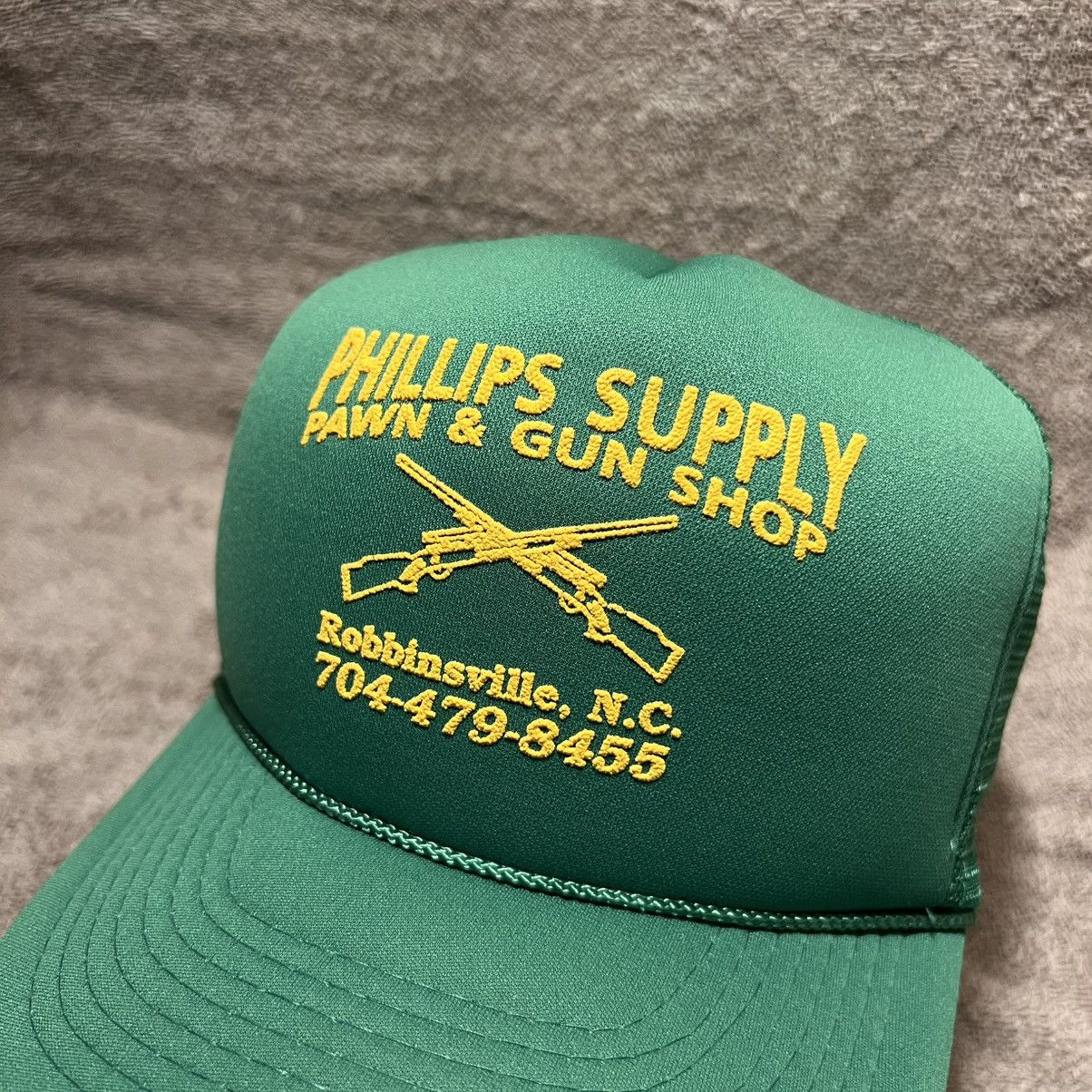 Vintage Vintage 90s Pawn Shop Firearm Gun Mesh Trucker Hat SnapBack Size ONE SIZE - 3 Thumbnail