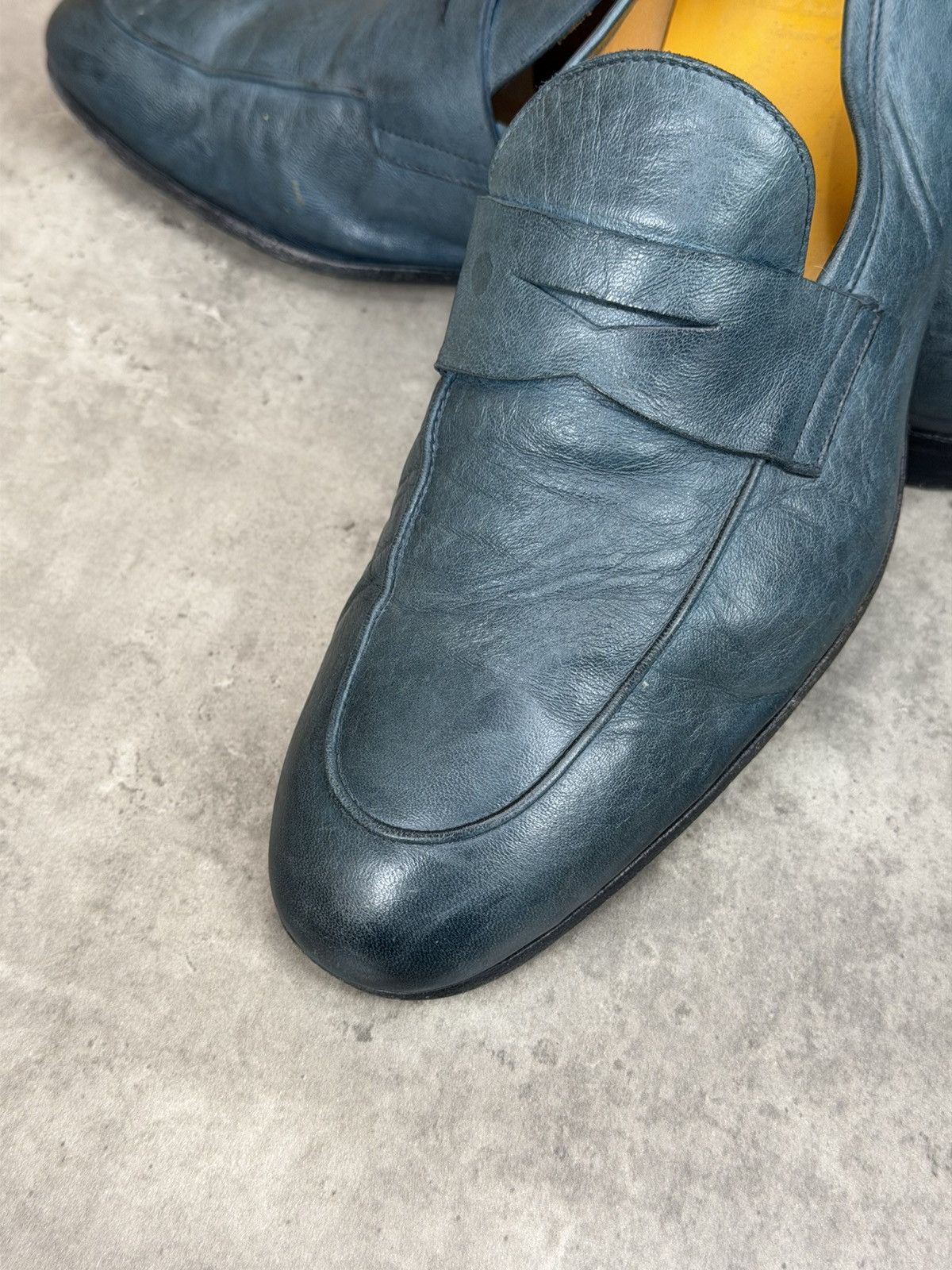 Doucal's Doucal’s Blue/Green Leather Penny Loafers EU 42 US 9 Size US 9 / EU 42 - 10 Thumbnail