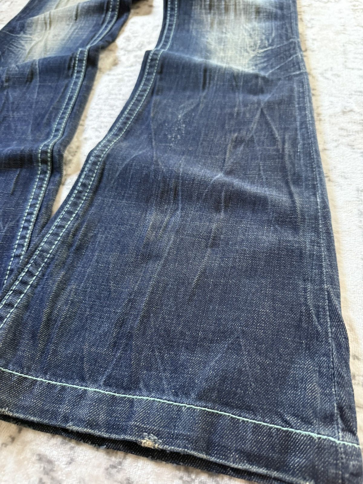 Fad Three × Japanese Brand × Le Grande Bleu (L.G.B.) Yoshitomo Lolita Muddy Wash Wrinkle Texture Flared Jeans Size US 28 / EU 44 - 8 Thumbnail
