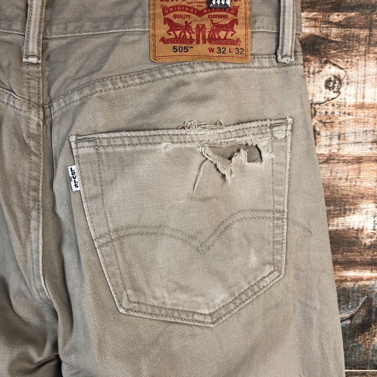 Levi's DL Levis 505 Cream Casual Pants #C197 Size US 32 / EU 48 - 16 Thumbnail