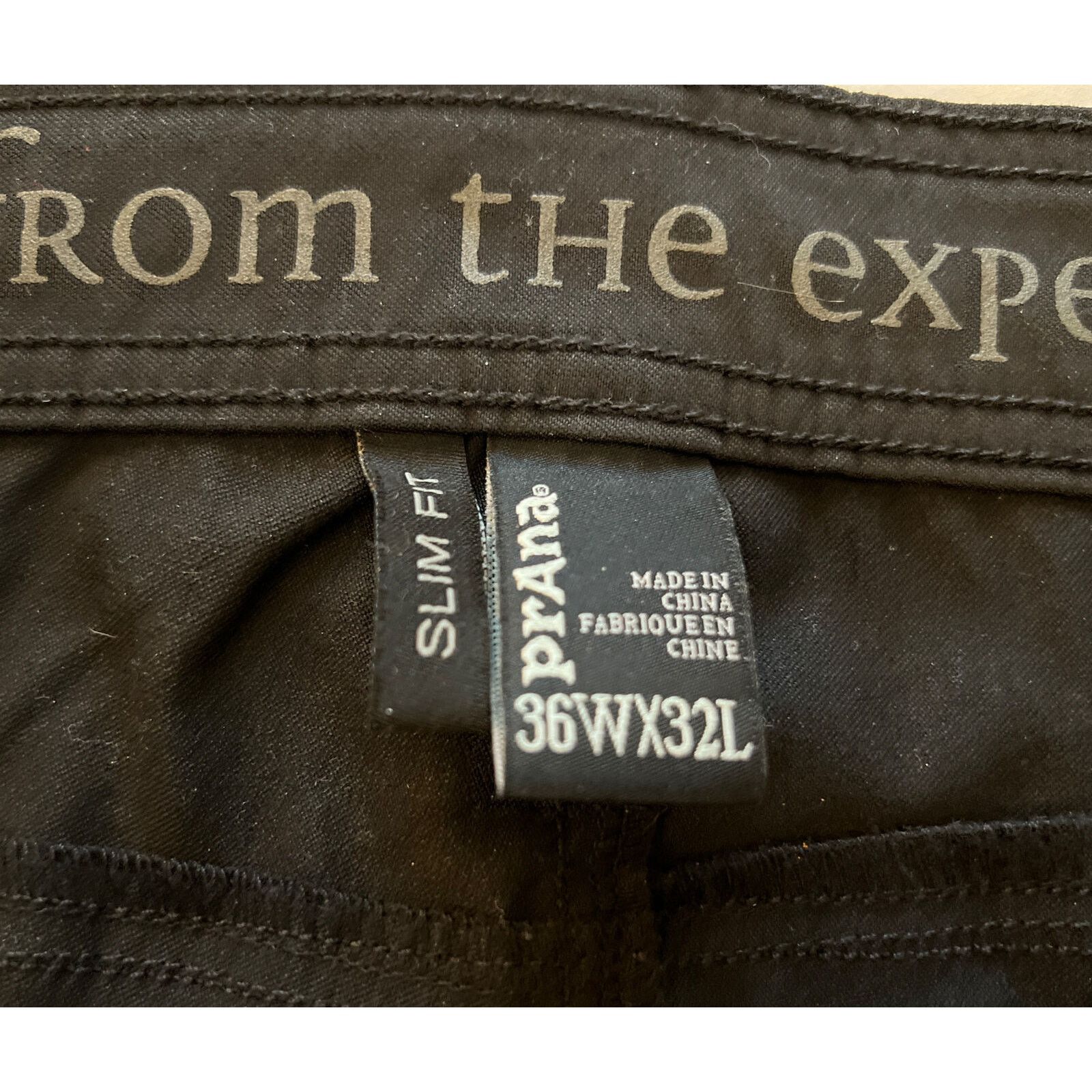 Prana PrAna Men's Hiking Pants Black Straight Slim Fit 36 x 32 Size US 36 / EU 52 - 4 Thumbnail