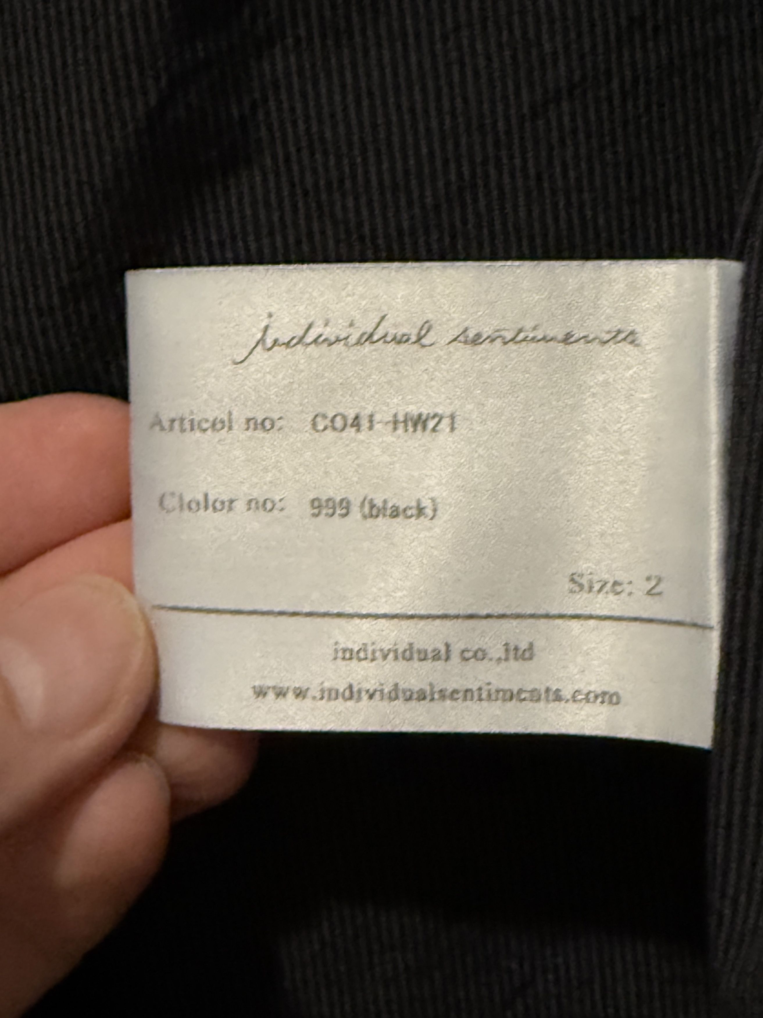 Individual Sentiments INDIVIDUAL SENTIMENTS - MENS BLACK WOOL CHESTER COAT CO41 Size US M / EU 48-50 / 2 - 13 Thumbnail