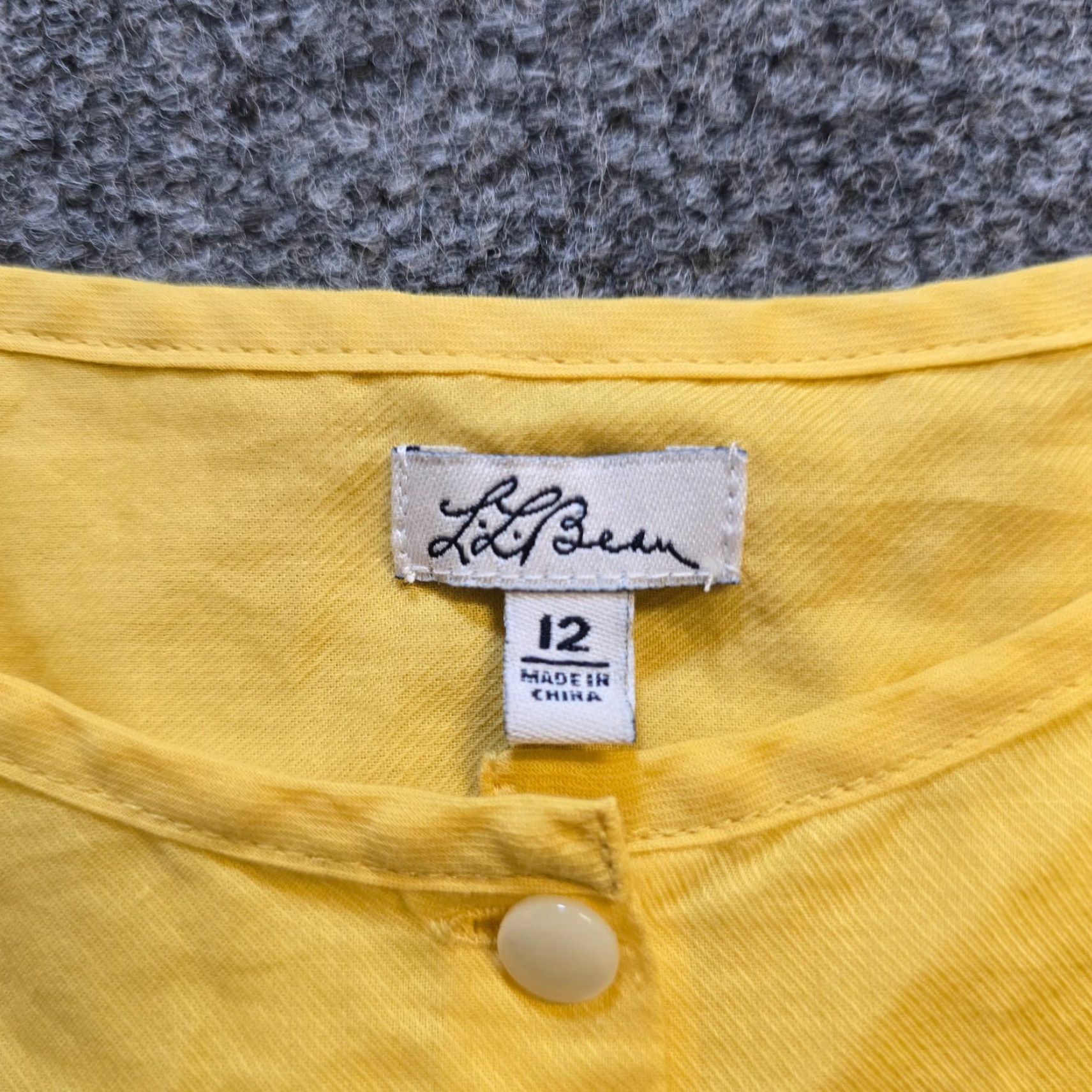 Vintage LL Bean Top Womens Size 12 Yellow Lightweight Popover 3/4 Sleeve Capsule Blouse Women Regular 12 Tunic Classic Casual Travel Size XL / US 12-14 / IT 48-50 - 5 Thumbnail