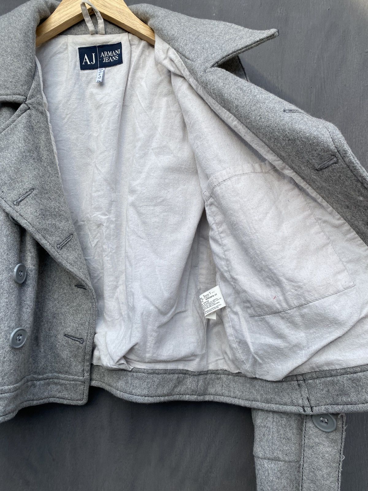 Armani Armani Jeans Vintage Wool gray biker jacket size 38 Size XS / US 0-2 / IT 36-38 - 9 Thumbnail