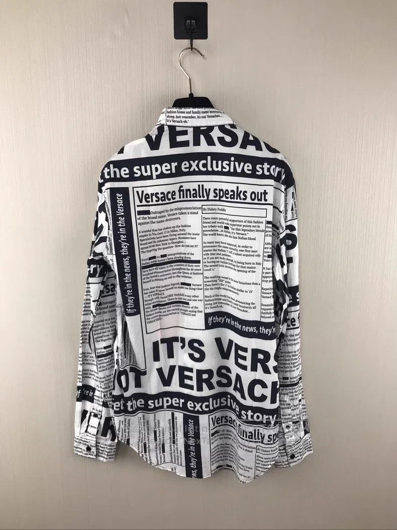 Versace Versace Letter logo shirt Size US XXS / EU 40 - 2 Thumbnail