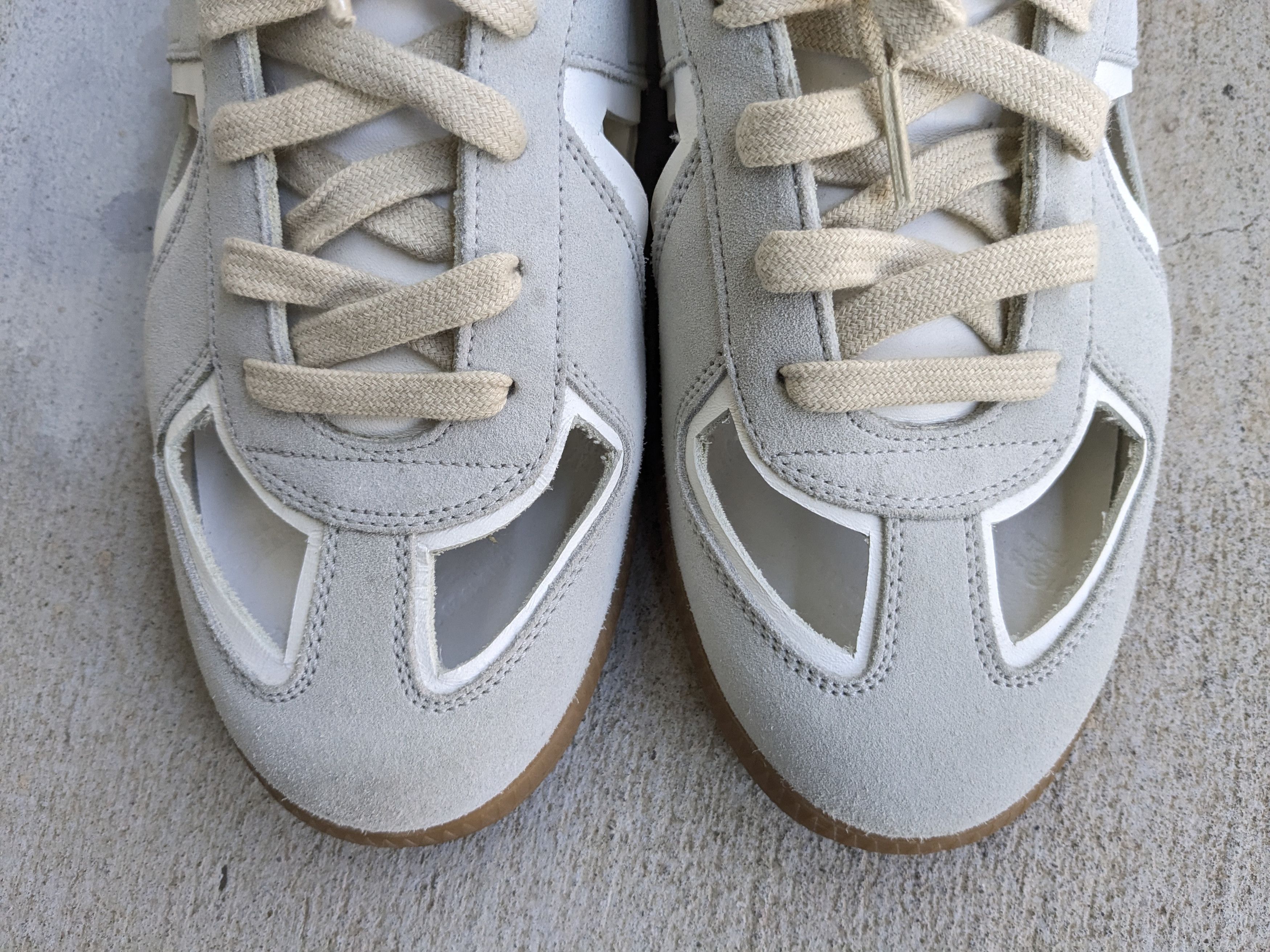 Maison Margiela Maison Margiela GAT White Gray 9 42 Leather Suede Low Tops Size US 9 / EU 42 - 5 Thumbnail