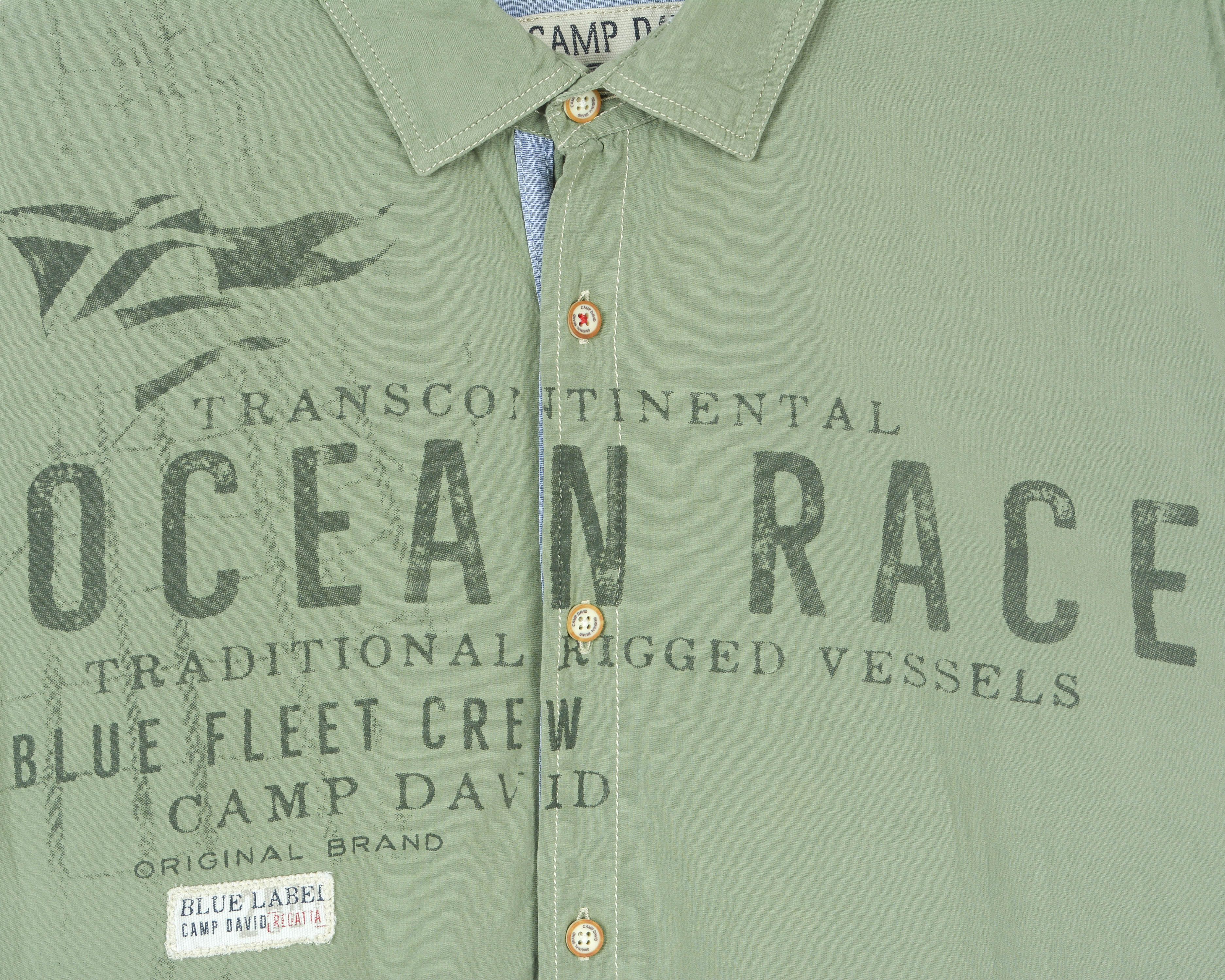 Camp David Shirt M Long Sleeve Regular Button up Mint Green Cotton Size US M / EU 48-50 / 2 - 7 Thumbnail