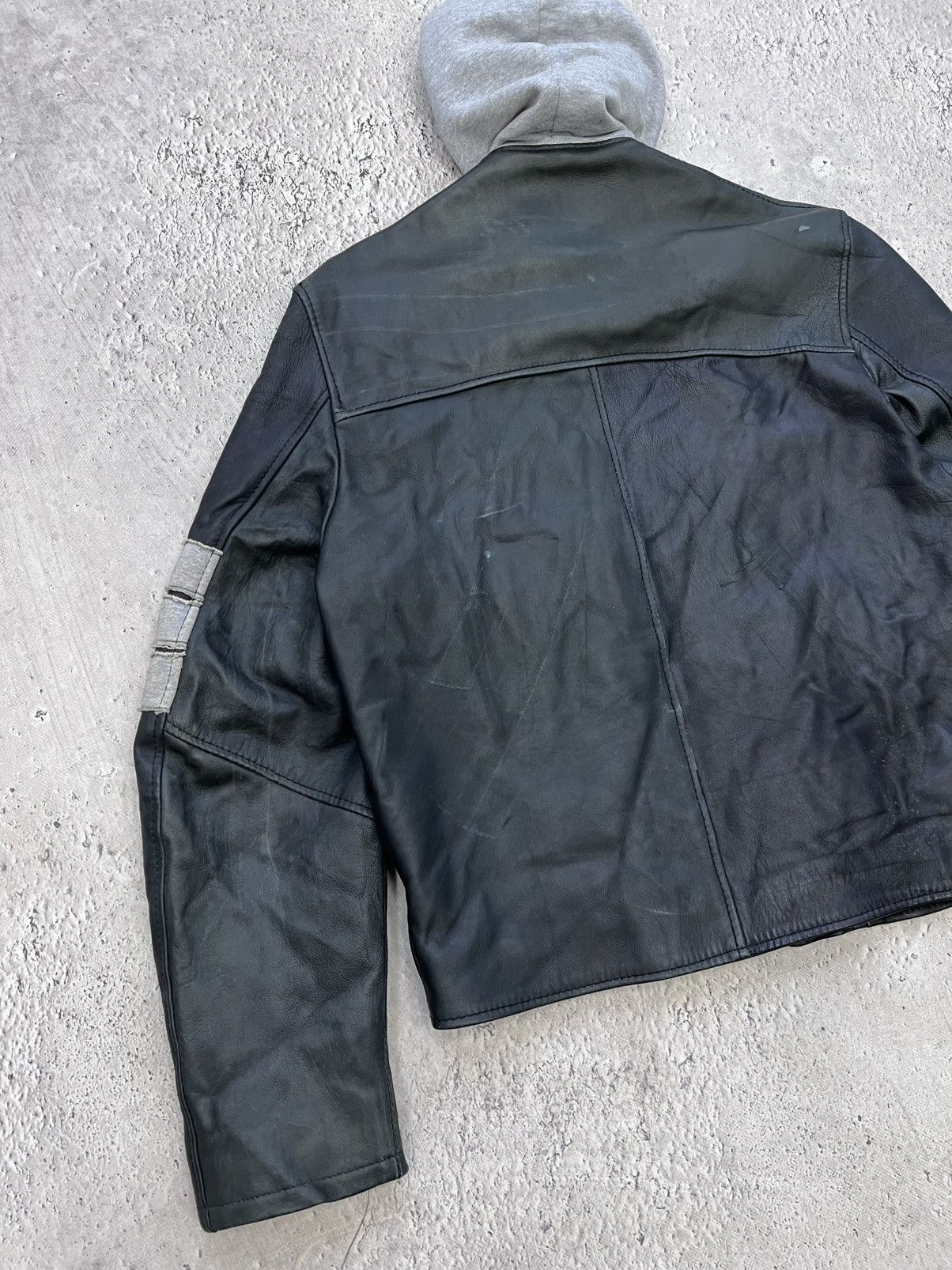 Vintage Vintage 90's 14thaddiction style Leather hood Jacket Size US M / EU 48-50 / 2 - 9 Thumbnail