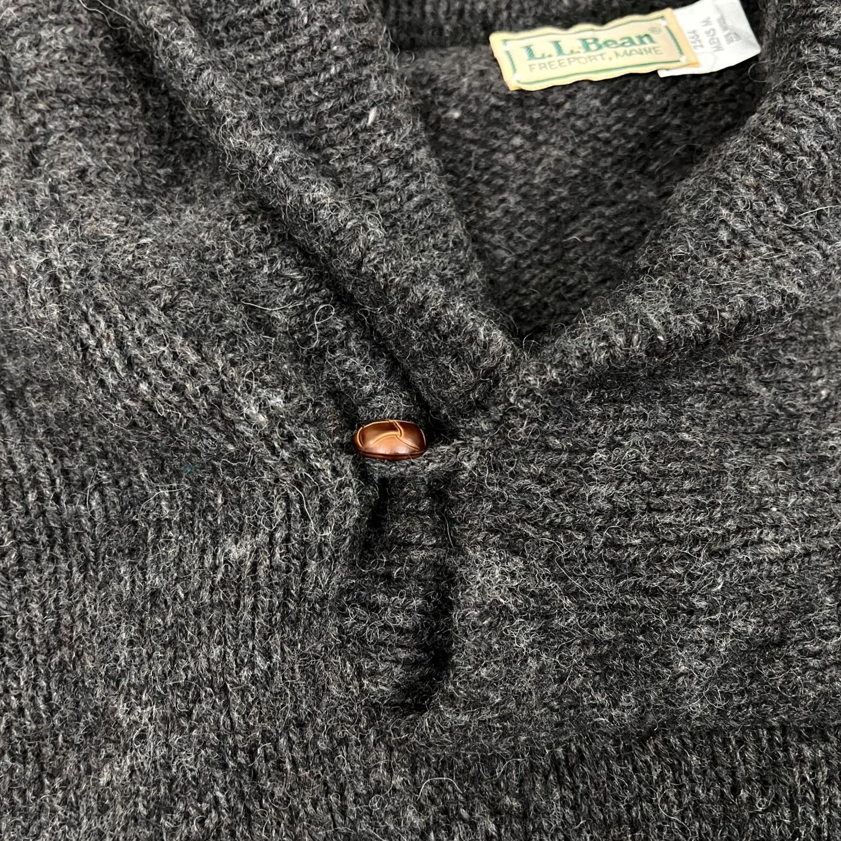 Vintage VINTAGE LL Bean Sweater Shirt Pullover Mens M Gray Wool Knit Shawl Collar Made in USA Size US M / EU 48-50 / 2 - 7 Thumbnail