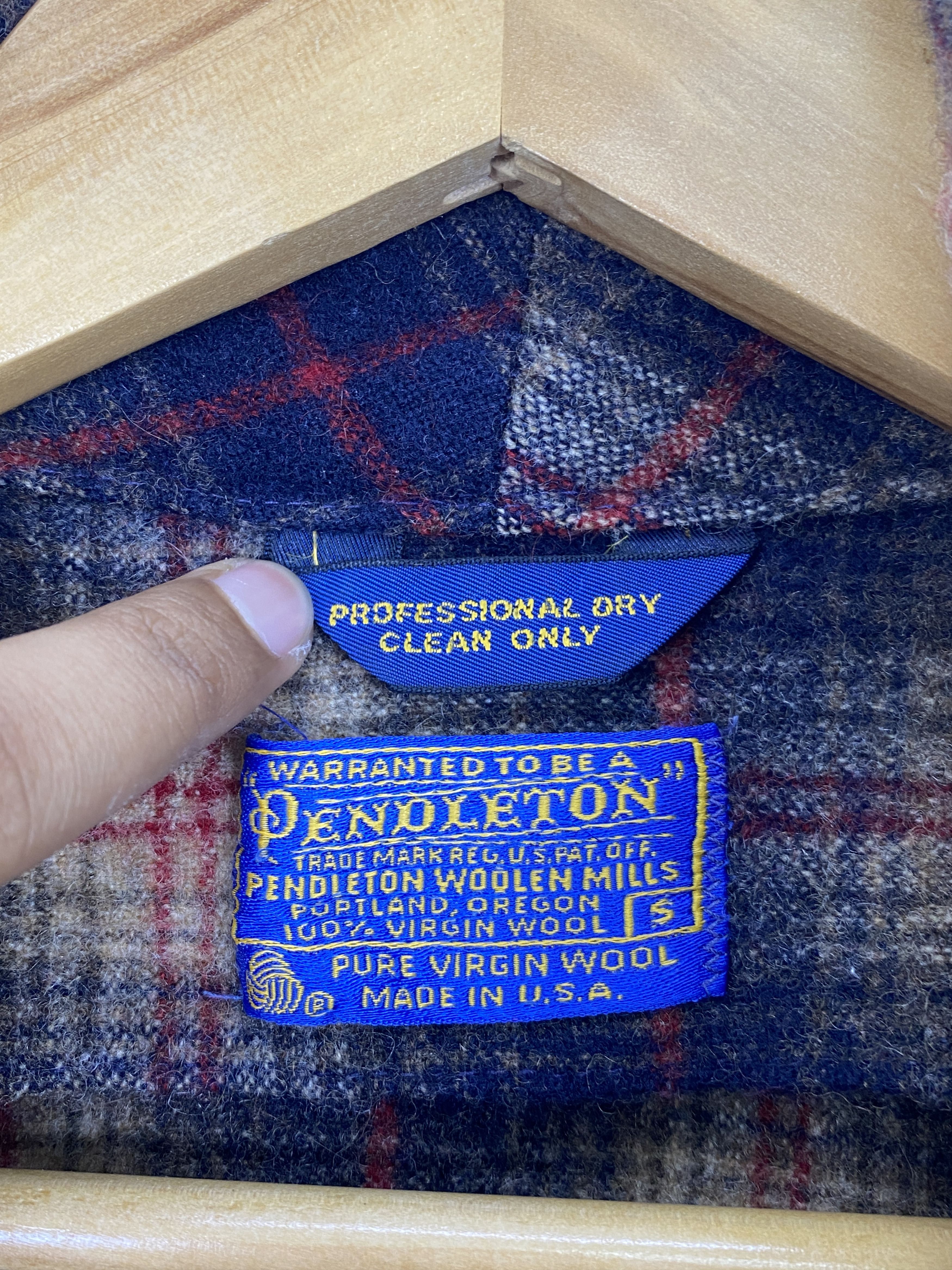 Pendleton Vintage 80s Pendleton Shadowplaid Wool Long Jacket J1814 Size US S / EU 44-46 / 1 - 5 Thumbnail
