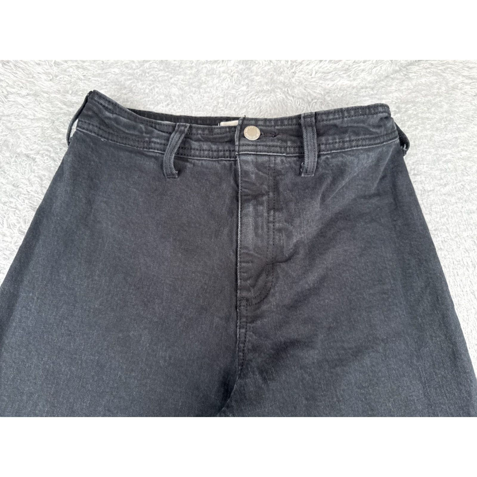 Vintage Universal Thread Jeans Women 4 Black Denim Wide Leg Ankle High Rise Cotton 26x28 Jeans Womens 26 28 Black 90s Vintage? Size 27" / US 4 / IT 40 - 4 Thumbnail