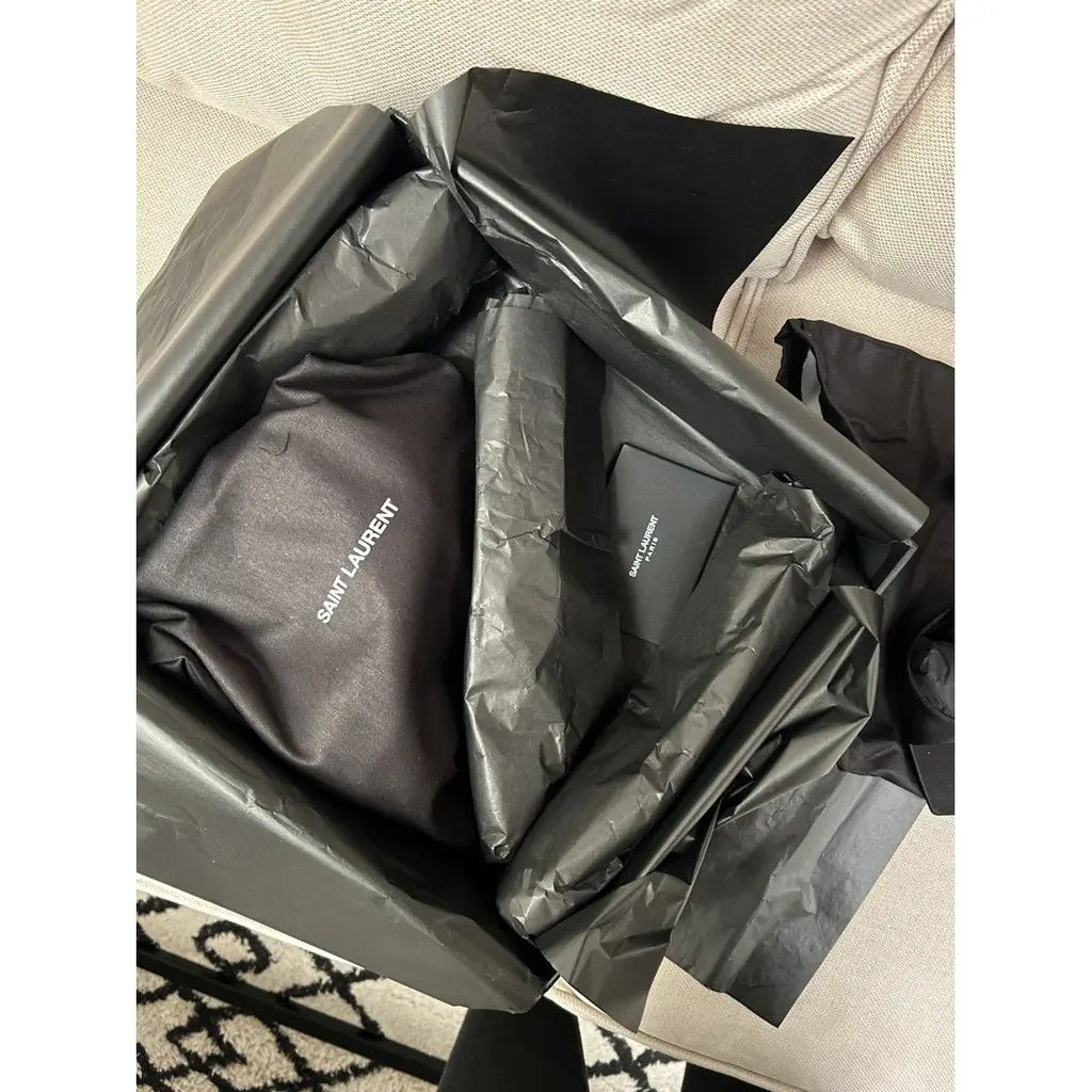 Saint Laurent Paris o1b1hav110924 Venue Sandals in Crepe Satin in Black Size US 12 / IT 42 - 4 Thumbnail