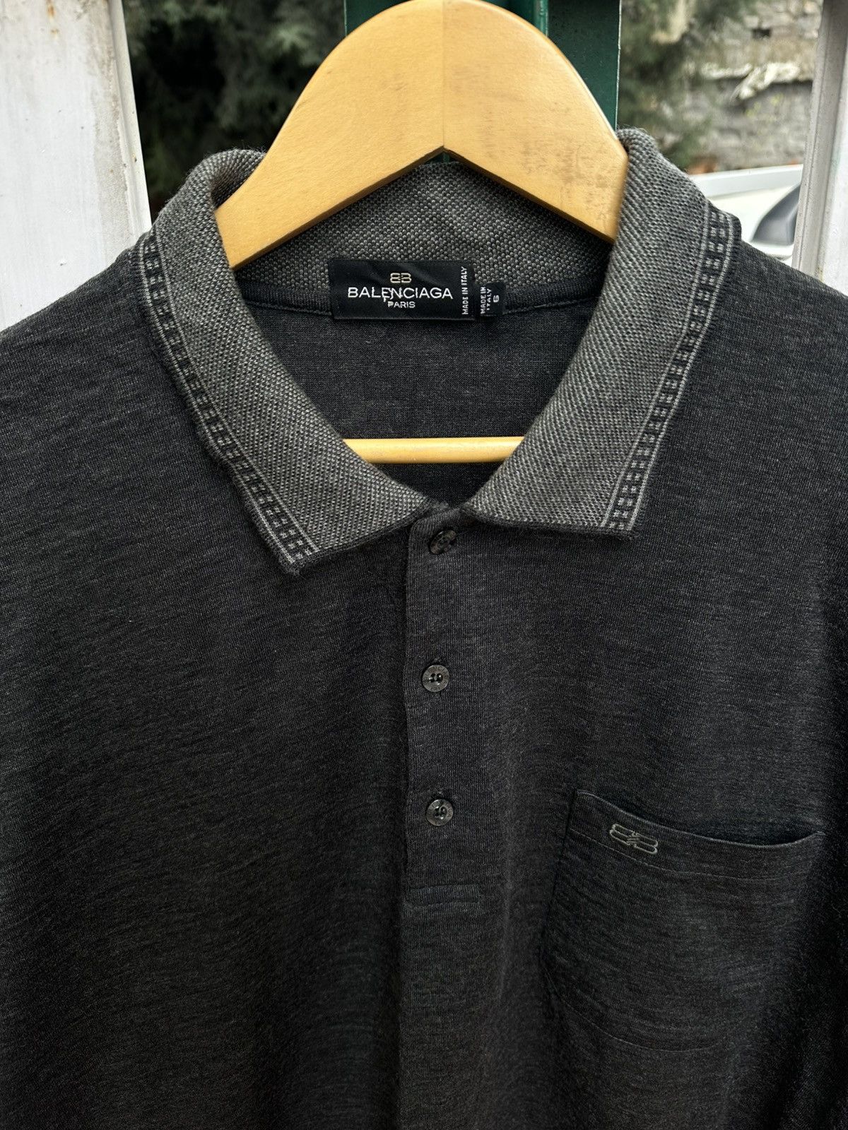 Balenciaga Balenciaga Paris 100% Wool Polo Shirt Made in Italy Size US S / EU 44-46 / 1 - 2 Thumbnail