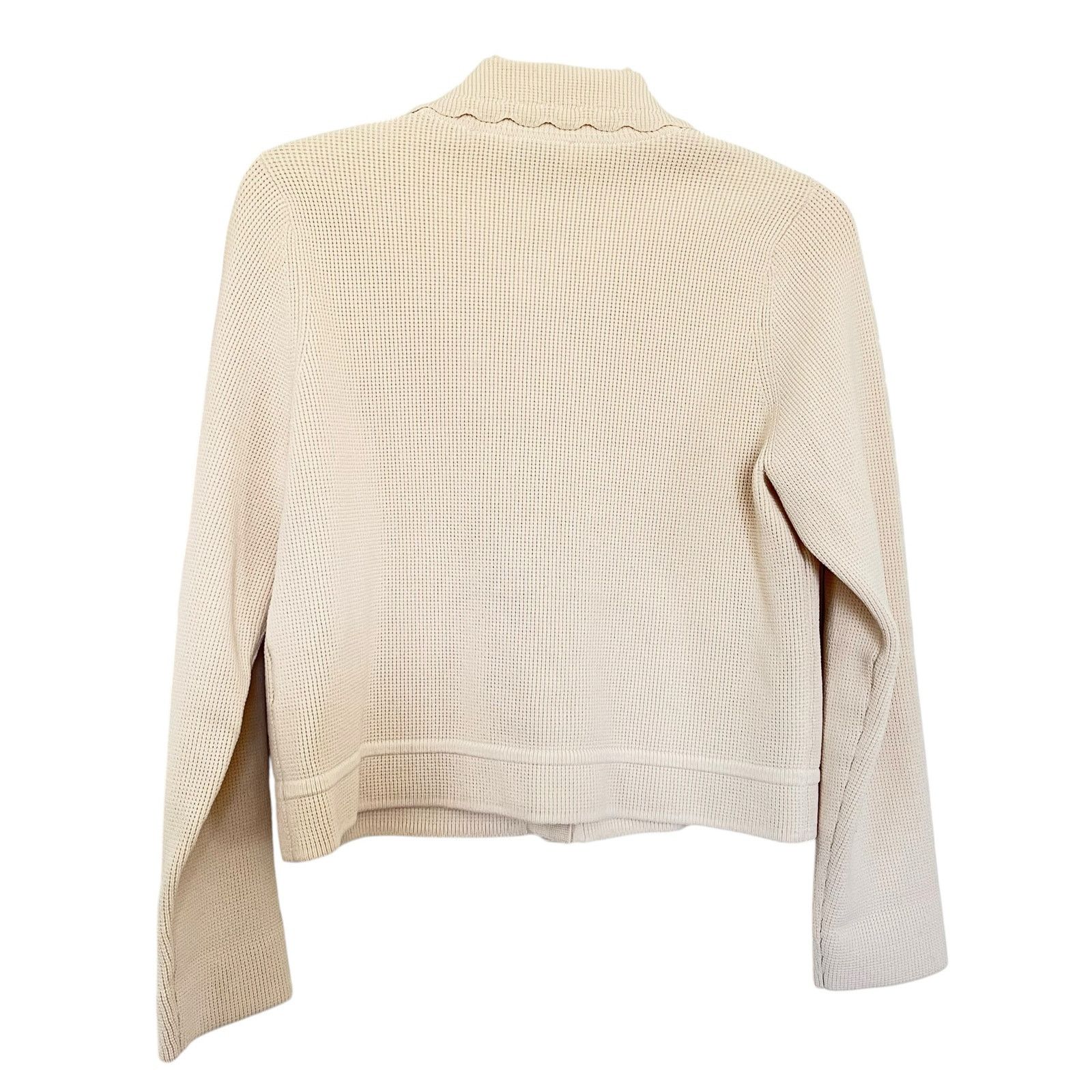 Sandro Sandro Paco Cream Waffle Knit Cardigan Sweater Jacket Size M / US 6-8 / IT 42-44 - 5 Thumbnail