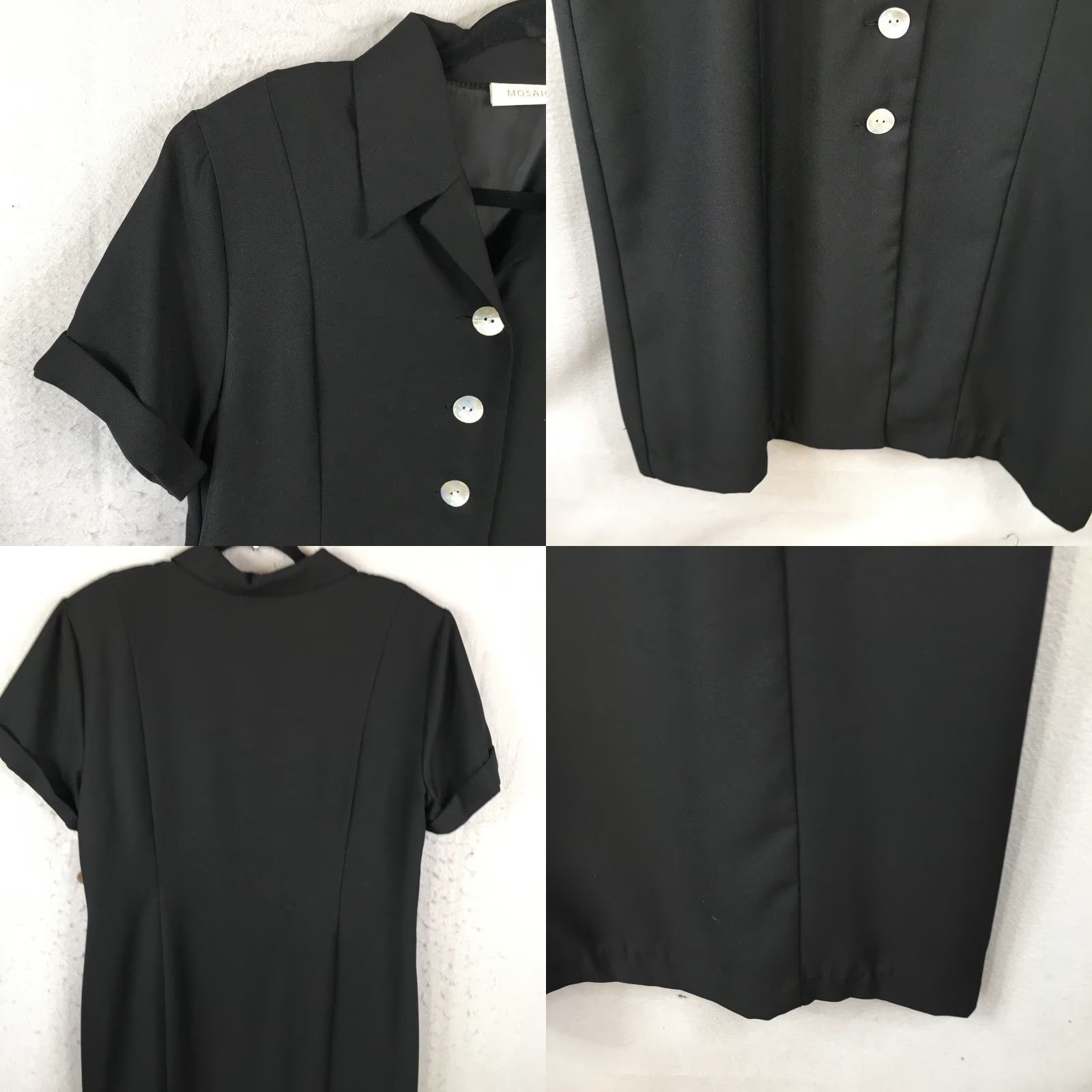 Vintage VINTAGE Mosaic Maxi Dress Womens 16 Black Shell Button Front Career Office Classic NEW Dress Size XXL / US 16-18 / IT 52-54 - 9 Thumbnail