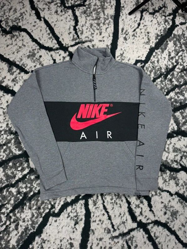 Nike Nike halfzip sweatshirt gray black S logo Size US S / EU 44-46 / 1 - 1 Thumbnail