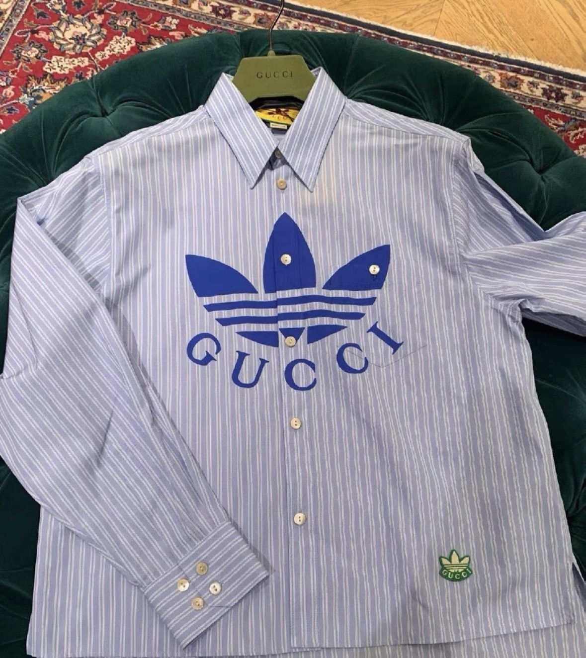 Gucci Gucci Gucci x Adidas Striped Logo Long Sleeve Shirt -2506 Size US M / EU 48-50 / 2 - 4 Thumbnail