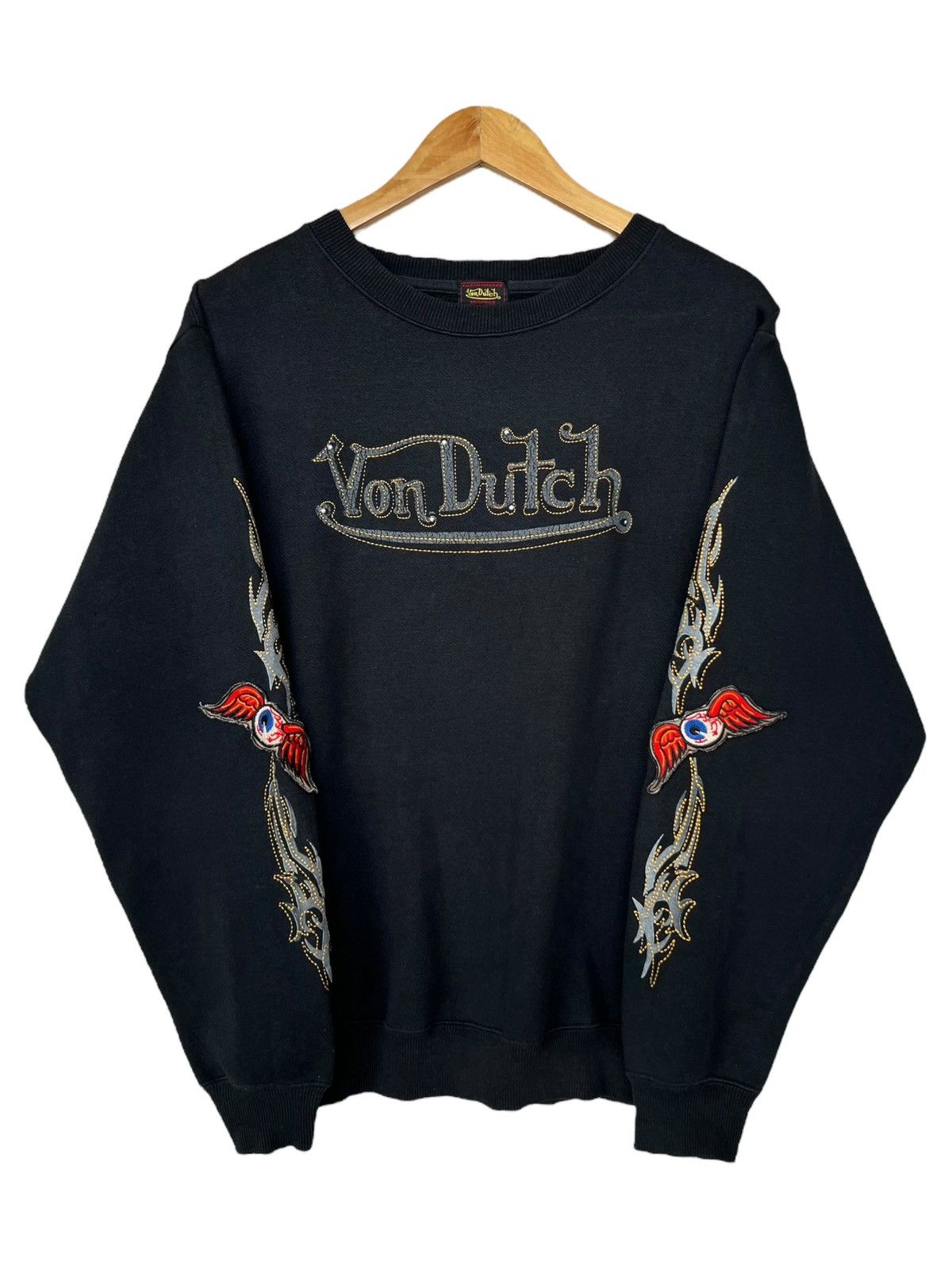 Von Dutch Vintage Von Dutch Eyes Skate Black Sweatshirt Size US L / EU 52-54 / 3 - 2 Thumbnail