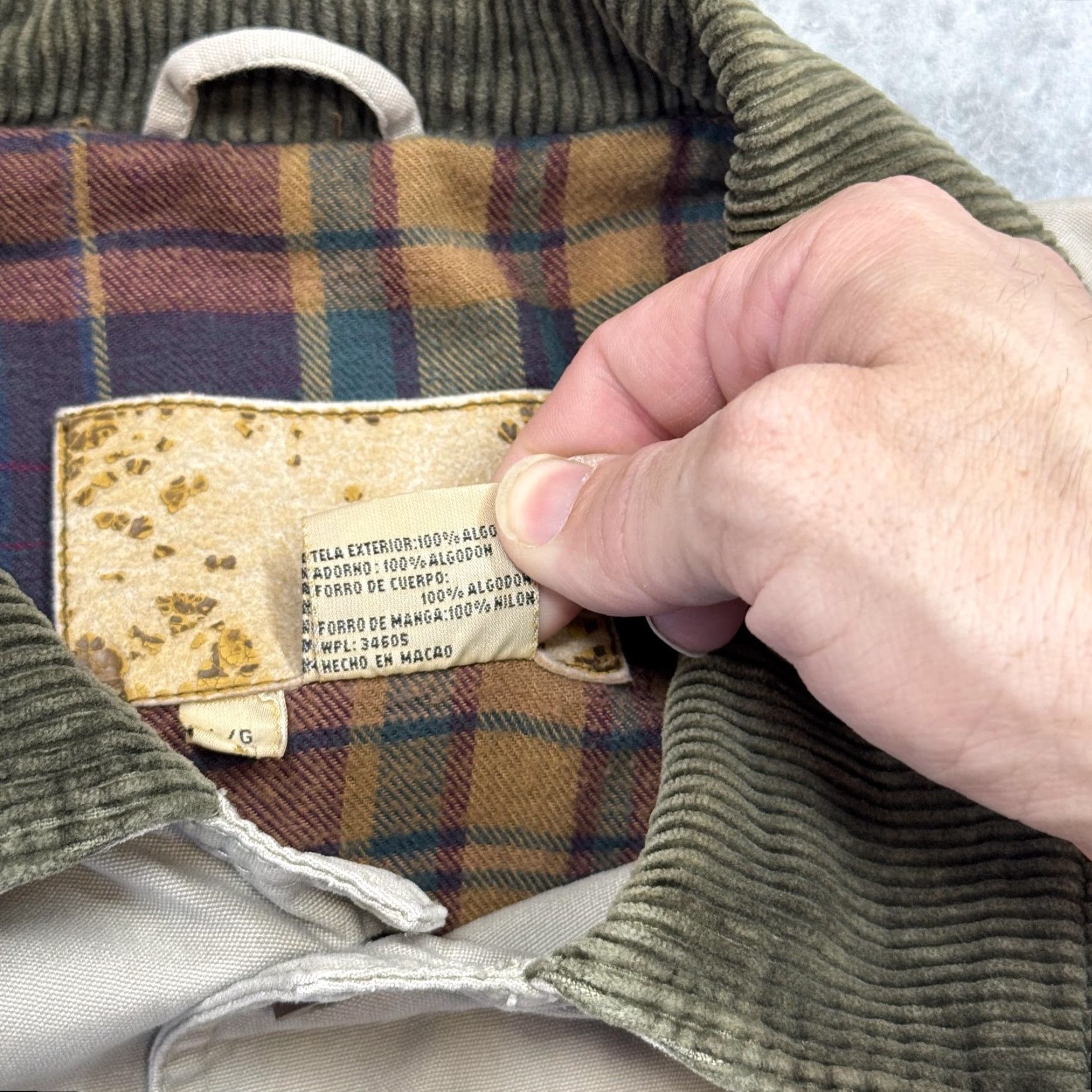 Vintage VINTAGE Barn Coat Jacket Mens Large Tan Corduroy Collar Flannel Lined Canvas Workwear Coat Size US L / EU 52-54 / 3 - 4 Thumbnail