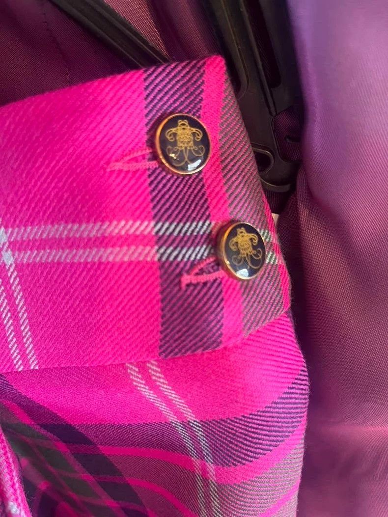 Vivienne Westwood Vivienne Westwood A pink checkered suit jacket with a larg Size M / US 6-8 / IT 42-44 - 2 Thumbnail