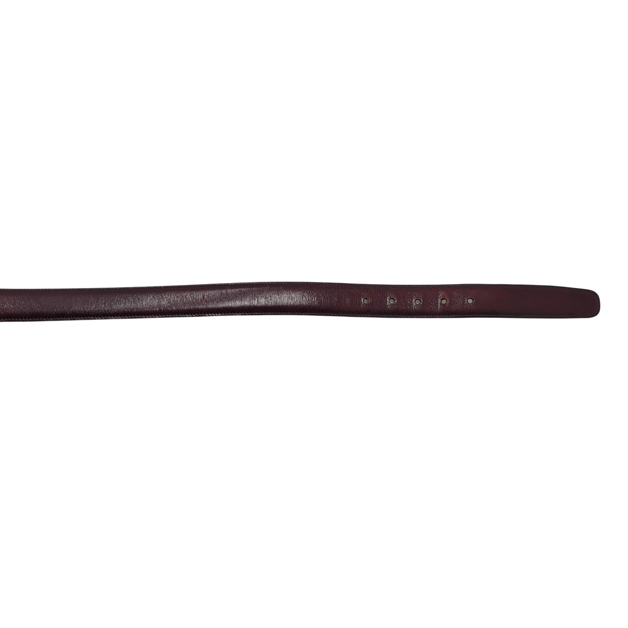 Trafalgar Trafalgar Cortina Burgundy Leather Belt Sz 40" Oxblood Gold Size 40 - 7 Thumbnail