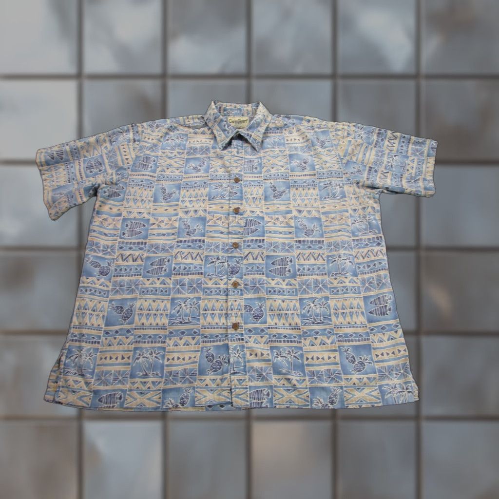 ALOHAS VINTAGE Cooke Street Shirt Mens XL Blue Hawaiian Aloha Button Front Cotton Tropical Shirt Size US XL / EU 56 / 4 - 1 Thumbnail