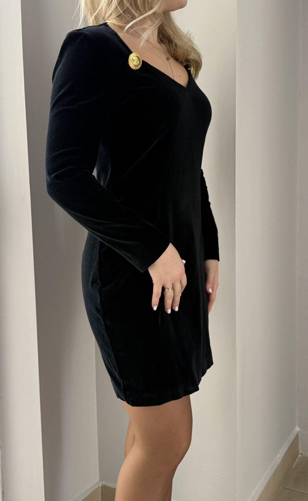 Versus Versace 90s Versus Gianni Versace Velvet Dress size 28/42 Size M / US 6-8 / IT 42-44 - 5 Thumbnail