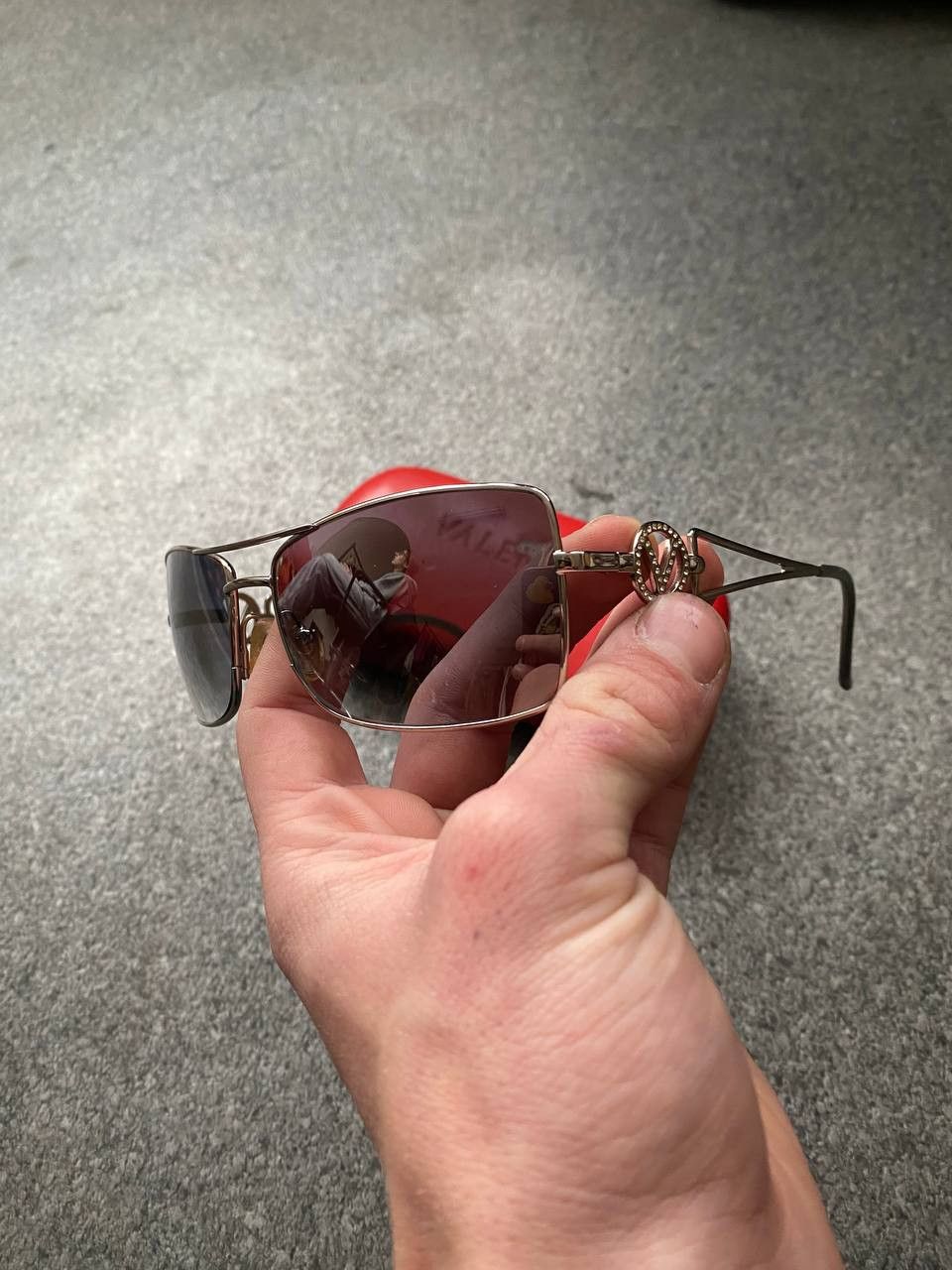 Valentino × Vintage Valentino '90s Crystal Signature Rectangular Glasses OPTI Size ONE SIZE - 1 Thumbnail