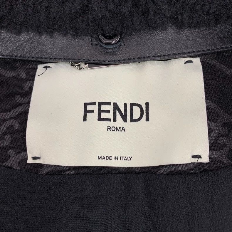 Fendi FENDI Black logo letter full-print cotton fur collar zippe Size XS / US 0-2 / IT 36-38 - 5 Thumbnail