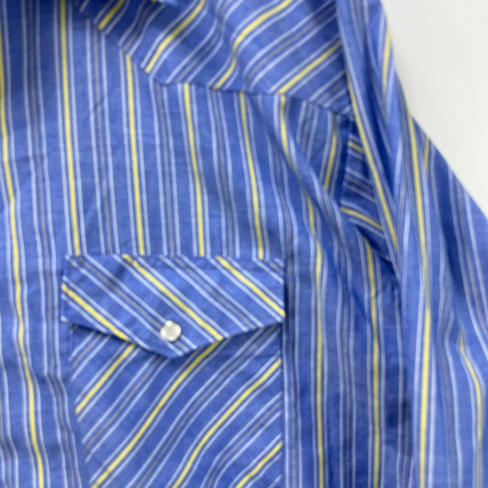 Wrangler Vintage 90s Wrangler Striped Pearl Snap Button Shirt 2XL Size US XXL / EU 58 / 5 - 3 Thumbnail