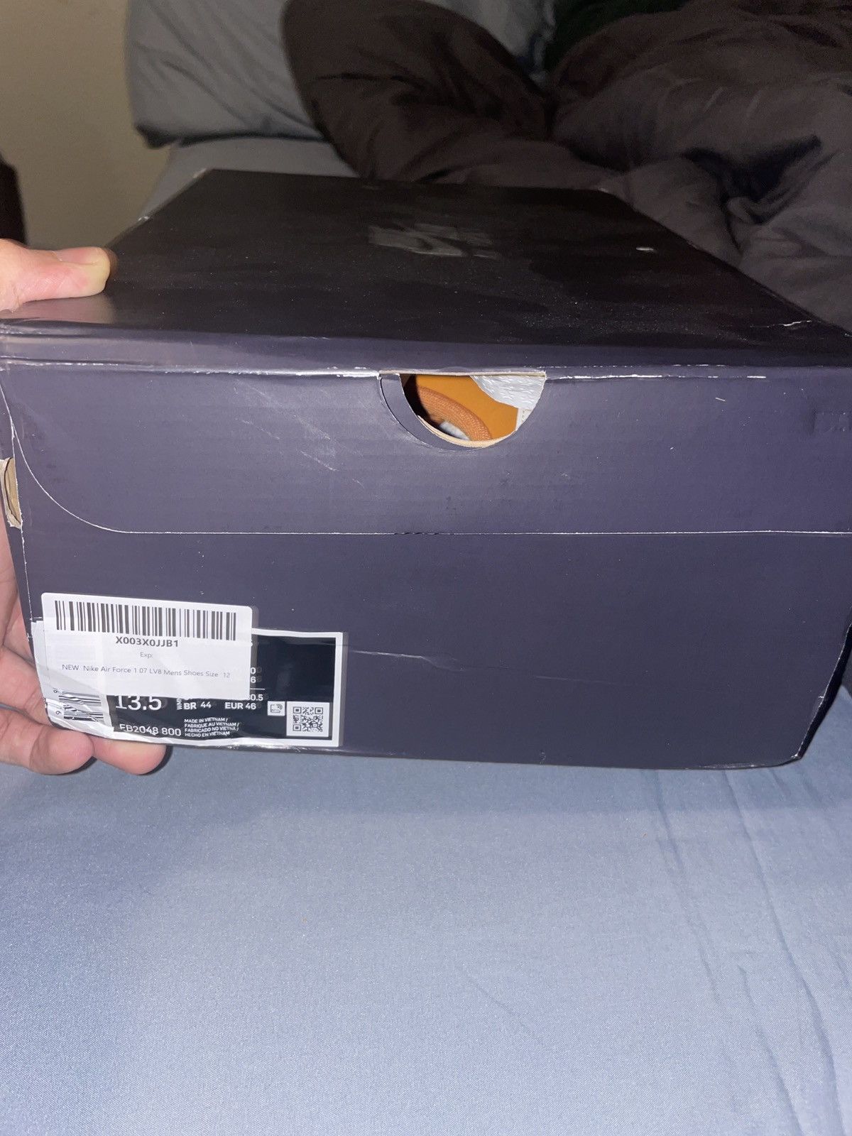 image of Nike Air Force 1 07 Lv8 Shoes in Orange, Men's (Size 12)