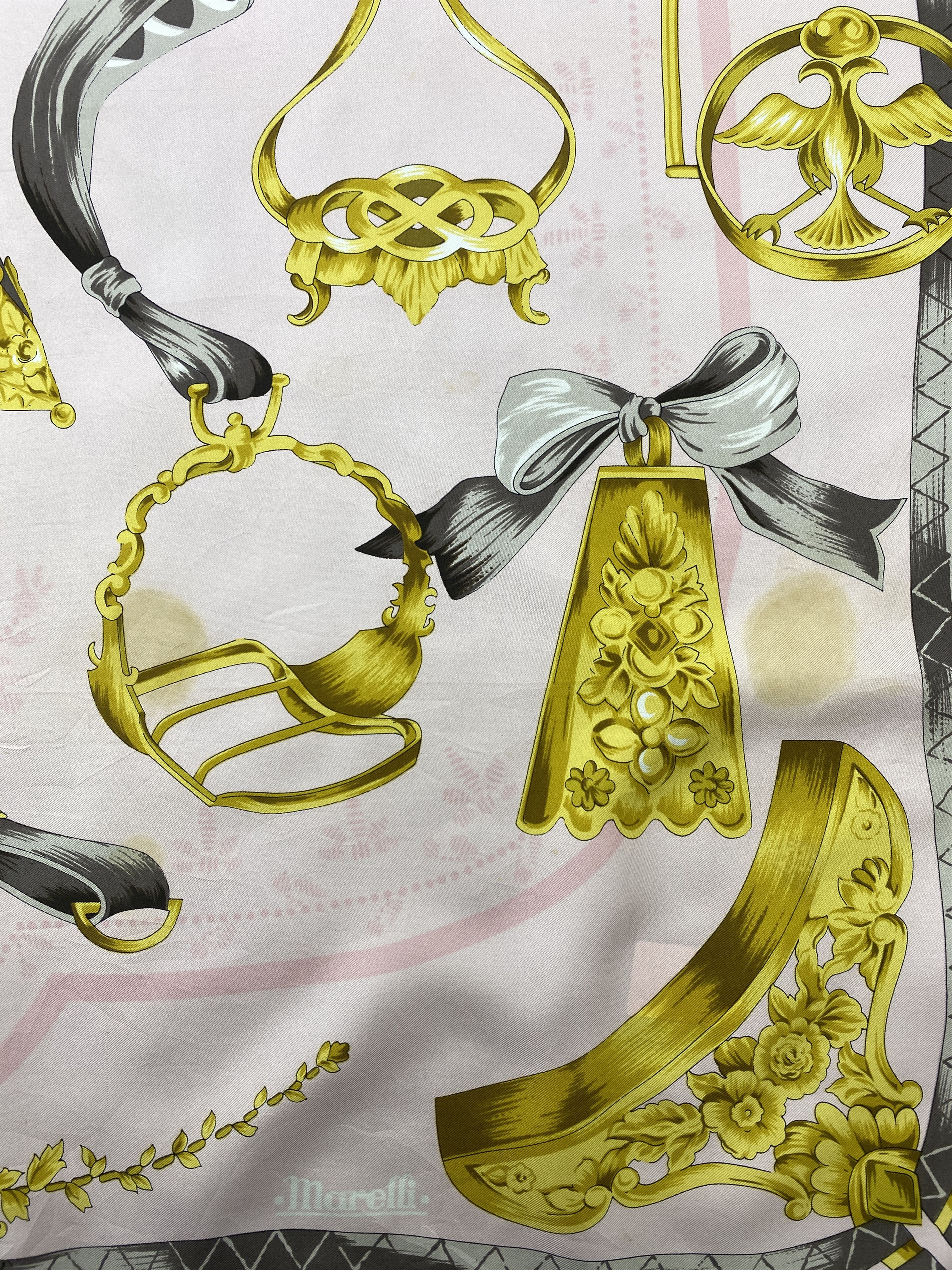 Japanese Brand Vintage Japanese Brand Chain Silk Scarf SN0145 Size ONE SIZE - 9 Thumbnail