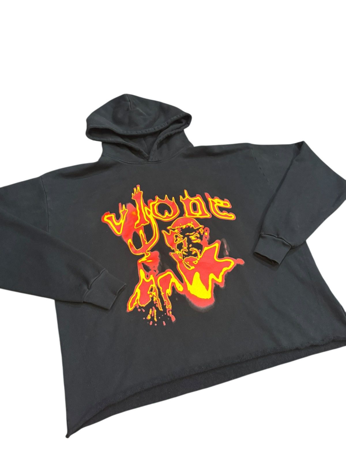 Vlone VLone Devil Spit Hoodie Oversized Crop Black M Size US M / EU 48-50 / 2 - 3 Thumbnail