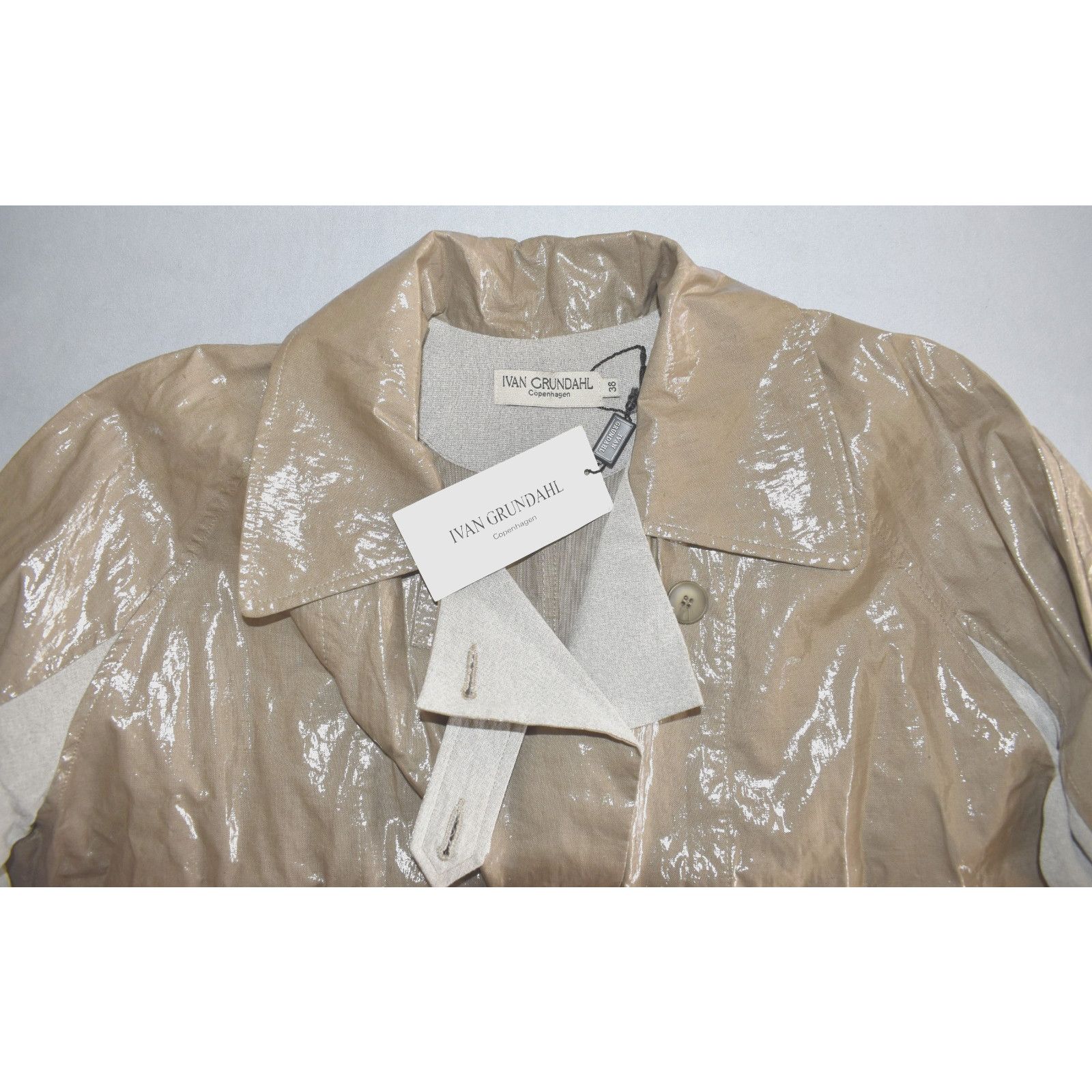 Ivan Grundahl NWT IVAN GRUNDAHL Copenhagen Loew Coated Linen Jacket Sz 38 Size XS / US 0-2 / IT 36-38 - 5 Thumbnail
