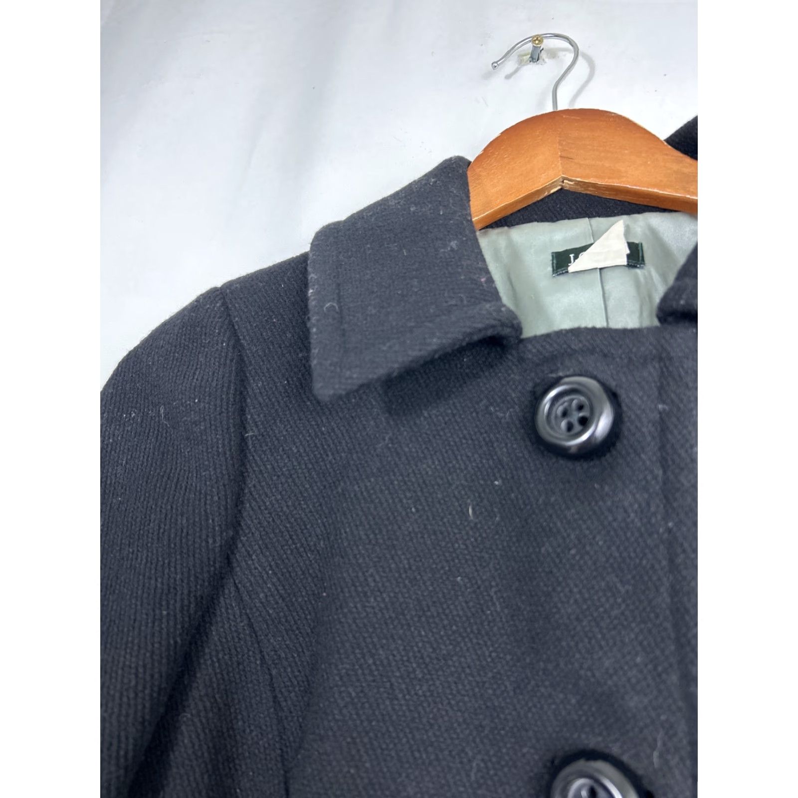 J.Crew J Crew Womens Size 0 Black Wool Dress Lined Pea Coat Knee Length Coat Womens 0 Black Wool Pea Coat Lined Dress Knee Length Size XS / US 0-2 / IT 36-38 - 7 Thumbnail