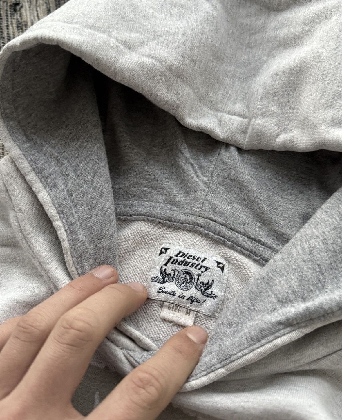 Diesel × Vintage Vintage Diesel Big logo Y2K Grey Classic hoodie Size US M / EU 48-50 / 2 - 5 Thumbnail